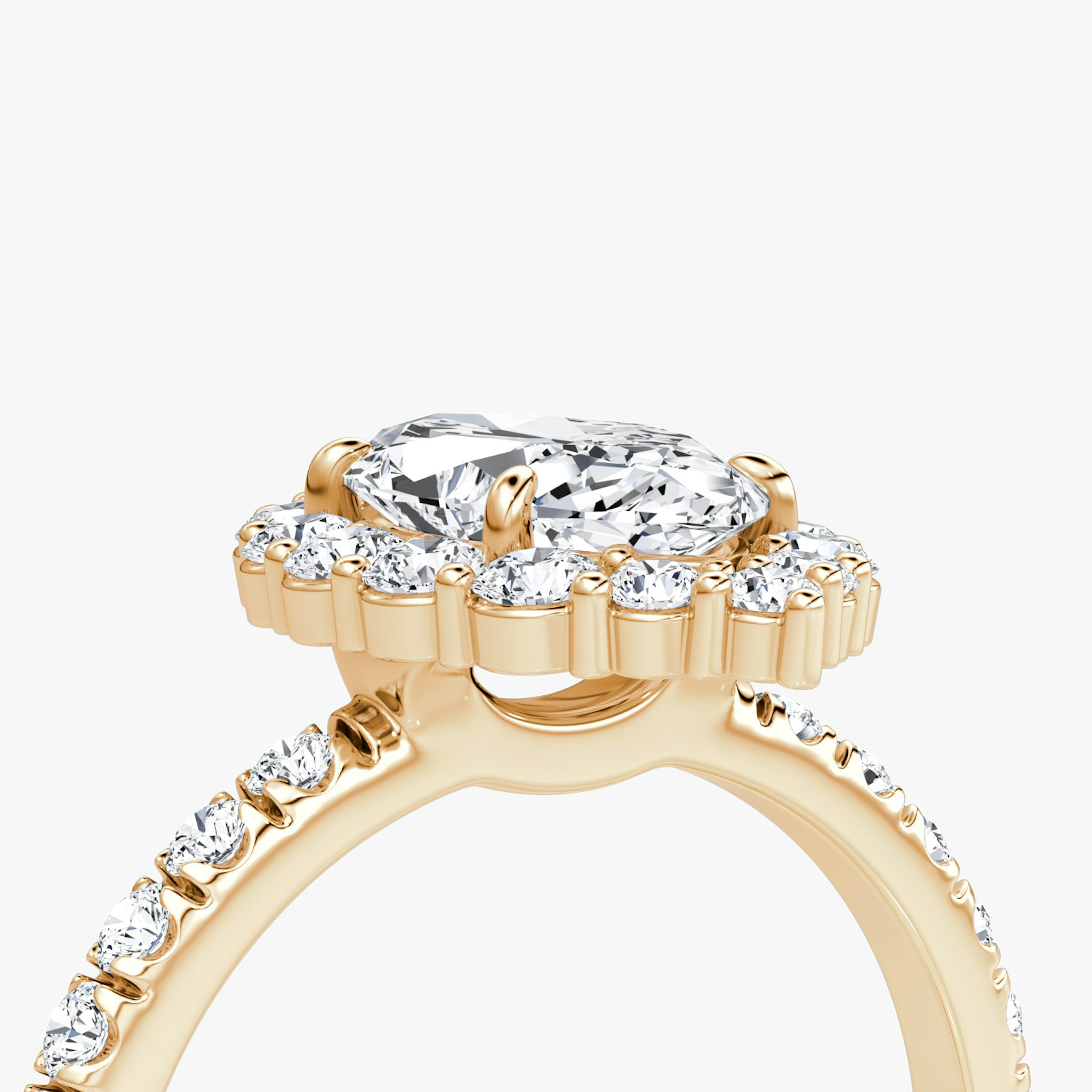 The Signature Floral Halo | Marquise | 14k | Rose Gold | bandAccent: Pavé | diamondOrientation: vertical | caratWeight: other