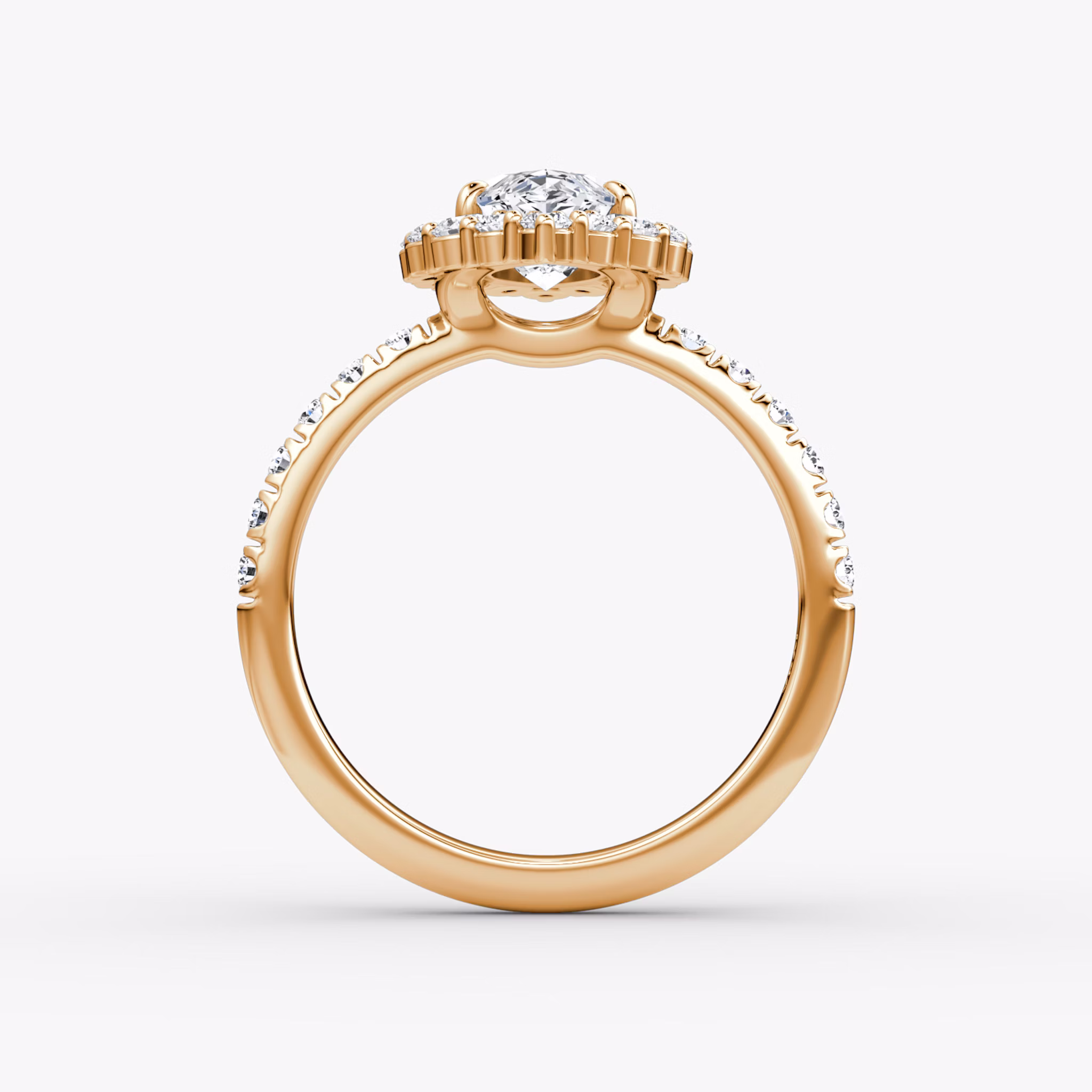 The Signature Floral Halo | Marquise | 14k | Rose Gold | bandAccent: Pavé | diamondOrientation: vertical | caratWeight: other