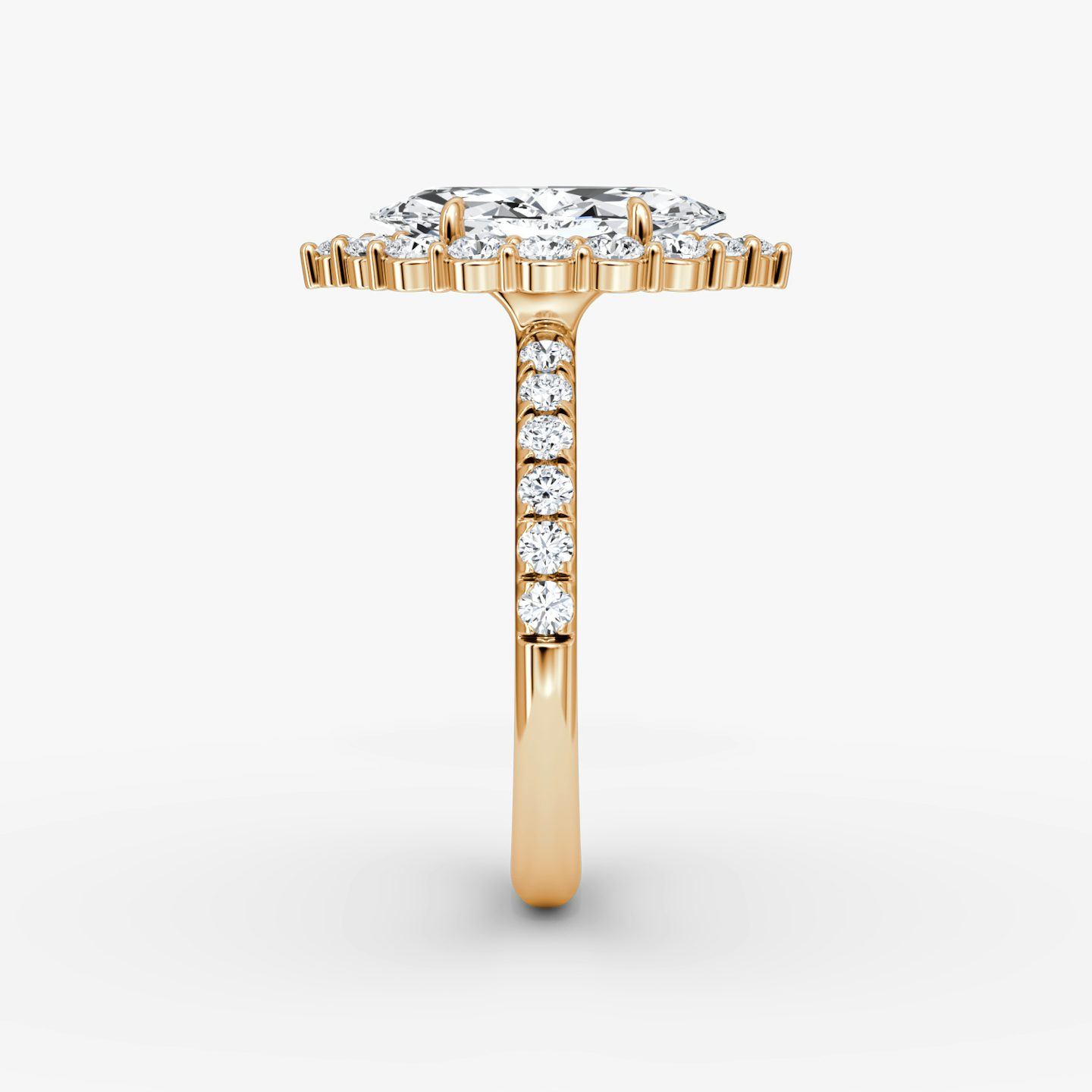 The Signature Floral Halo | Marquise | 14k | Rose Gold | bandAccent: Pavé | diamondOrientation: vertical | caratWeight: other