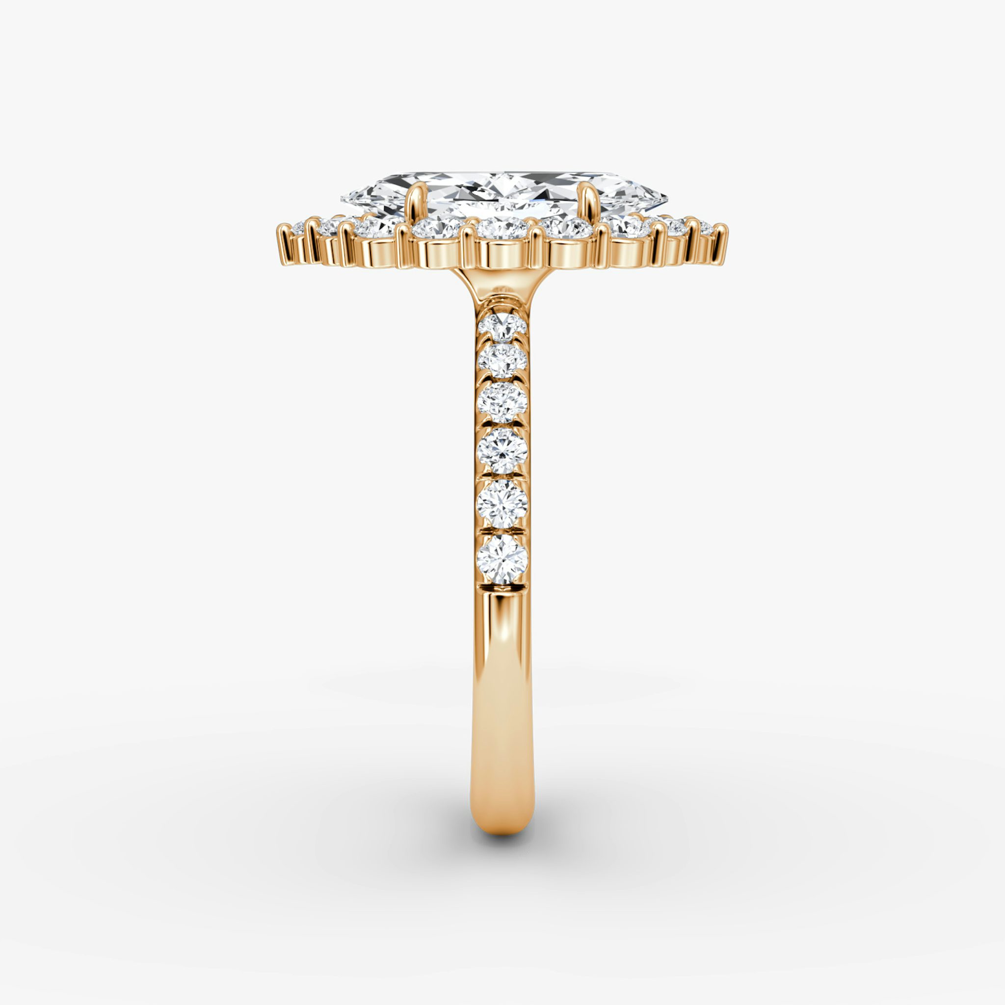 The Signature Floral Halo | Marquise | 14k | Rose Gold | bandAccent: Pavé | diamondOrientation: vertical | caratWeight: other