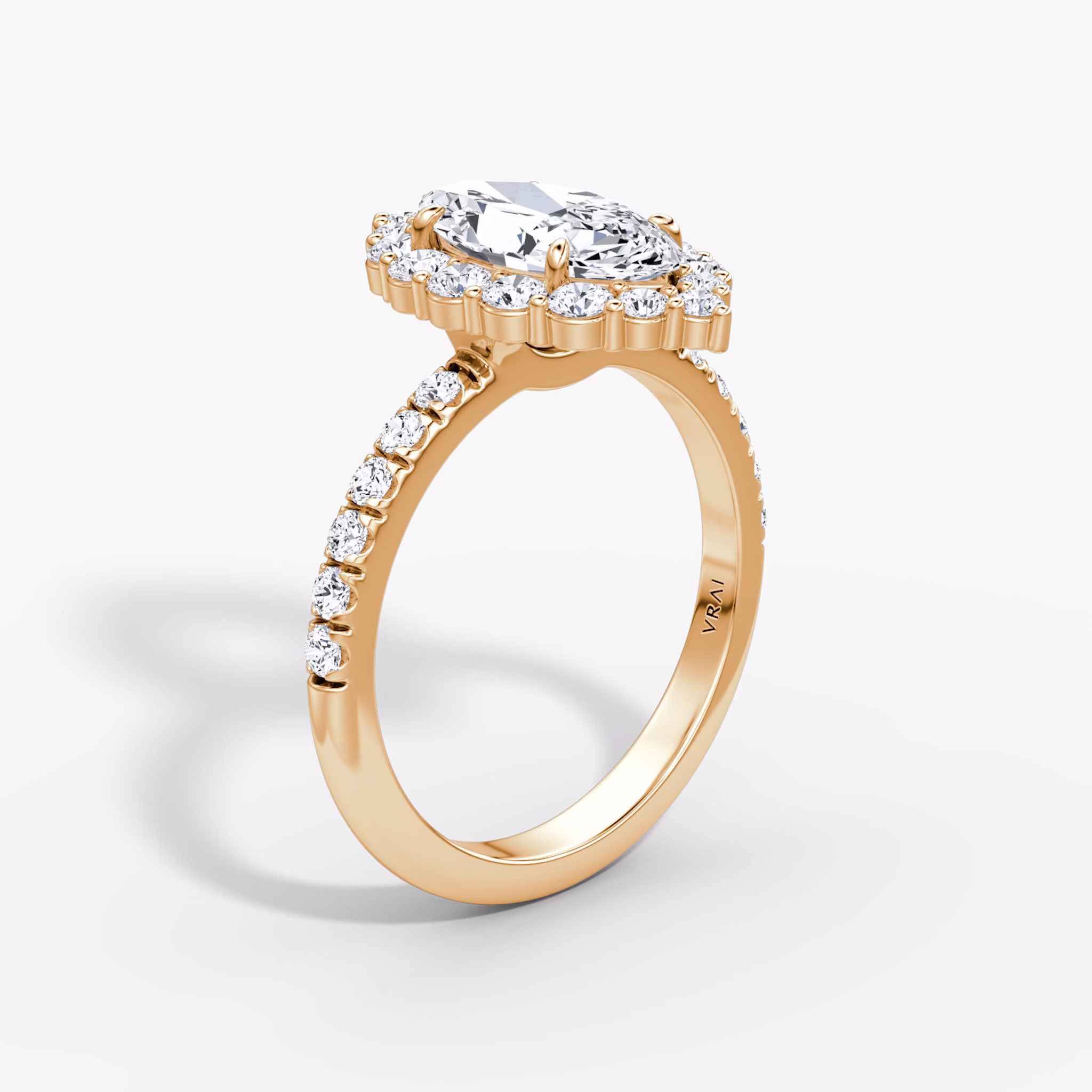The Signature Floral Halo | Marquise | 14k | Rose Gold | bandAccent: Pavé | diamondOrientation: vertical | caratWeight: other