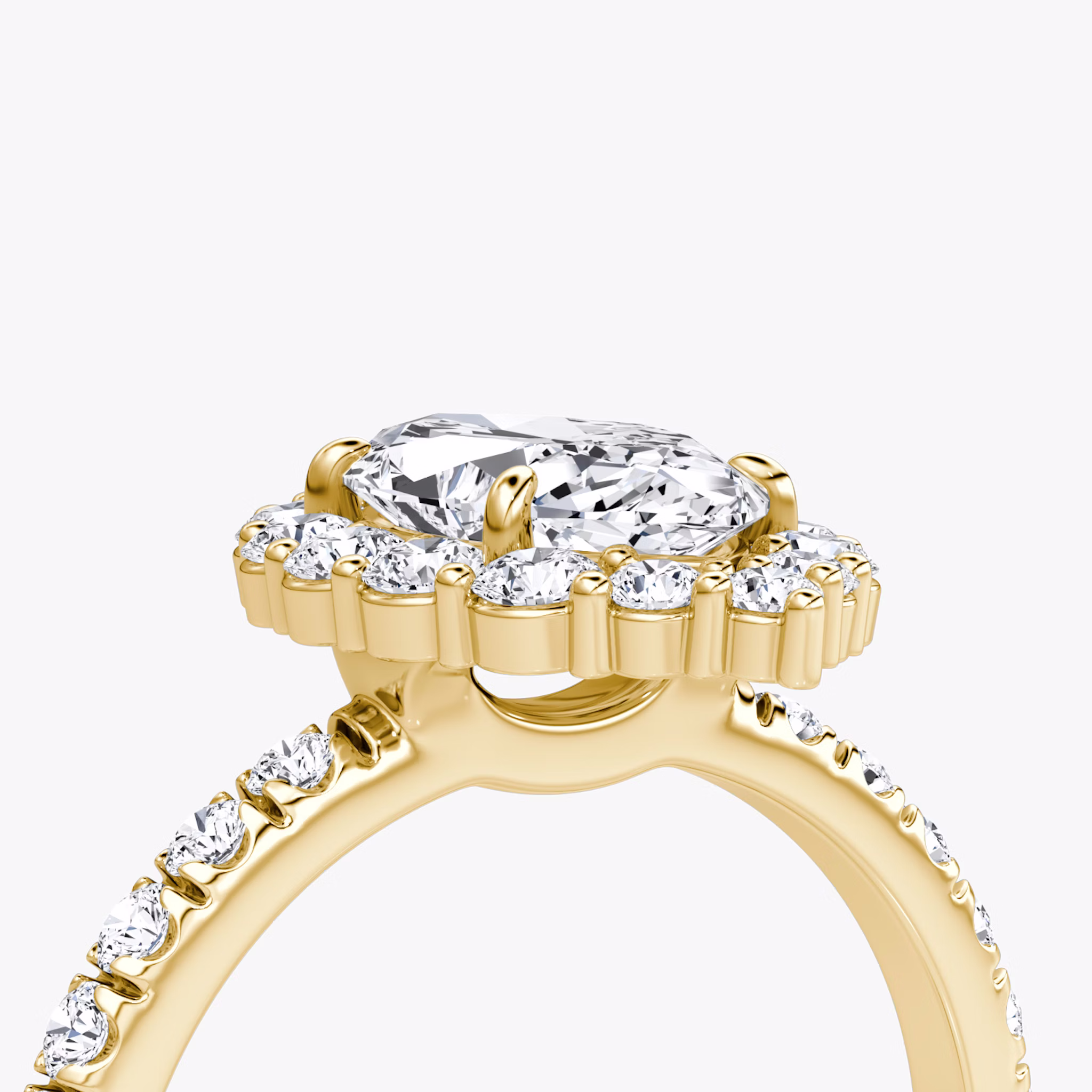 The Signature Floral Halo | Marquise | 18k | Yellow Gold | bandAccent: Pavé | diamondOrientation: vertical | caratWeight: other
