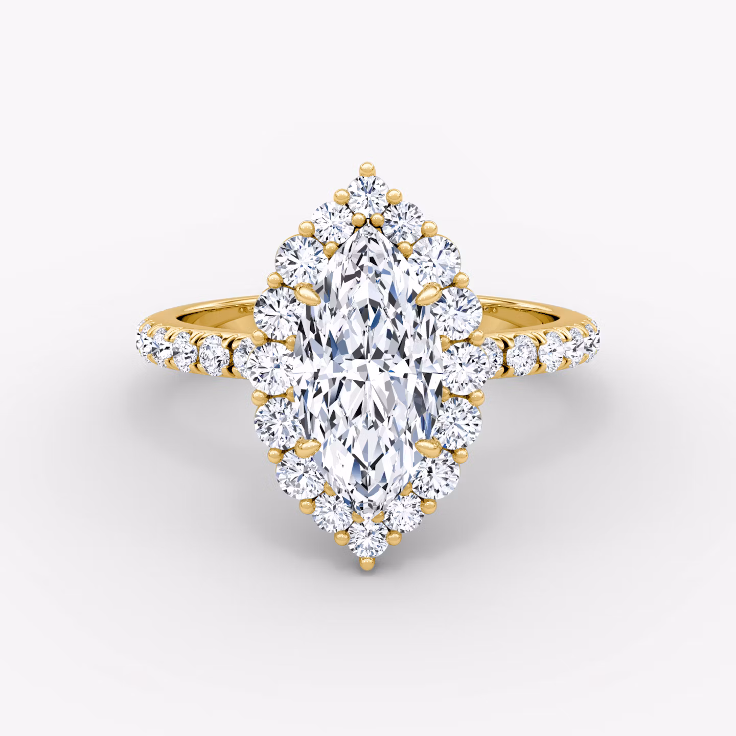 The Signature Floral Halo Marquise | Yellow Gold