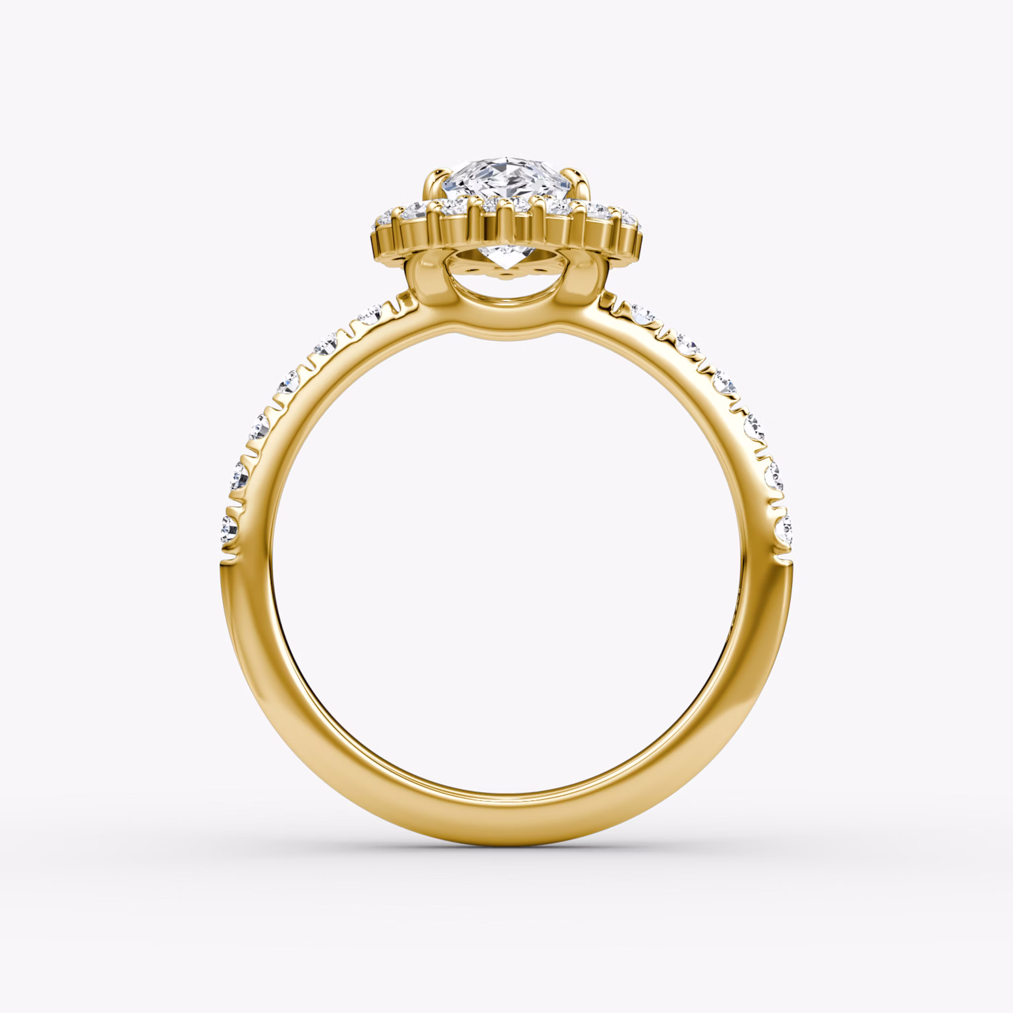 The Signature Floral Halo | Marquise | 18k | Yellow Gold | bandAccent: Pavé | diamondOrientation: vertical | caratWeight: other