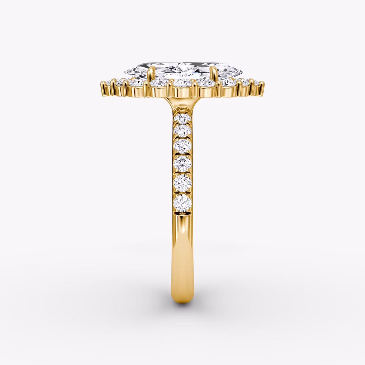 The Signature Floral Halo | Marquise | 18k | Yellow Gold | bandAccent: Pavé | diamondOrientation: vertical | caratWeight: other