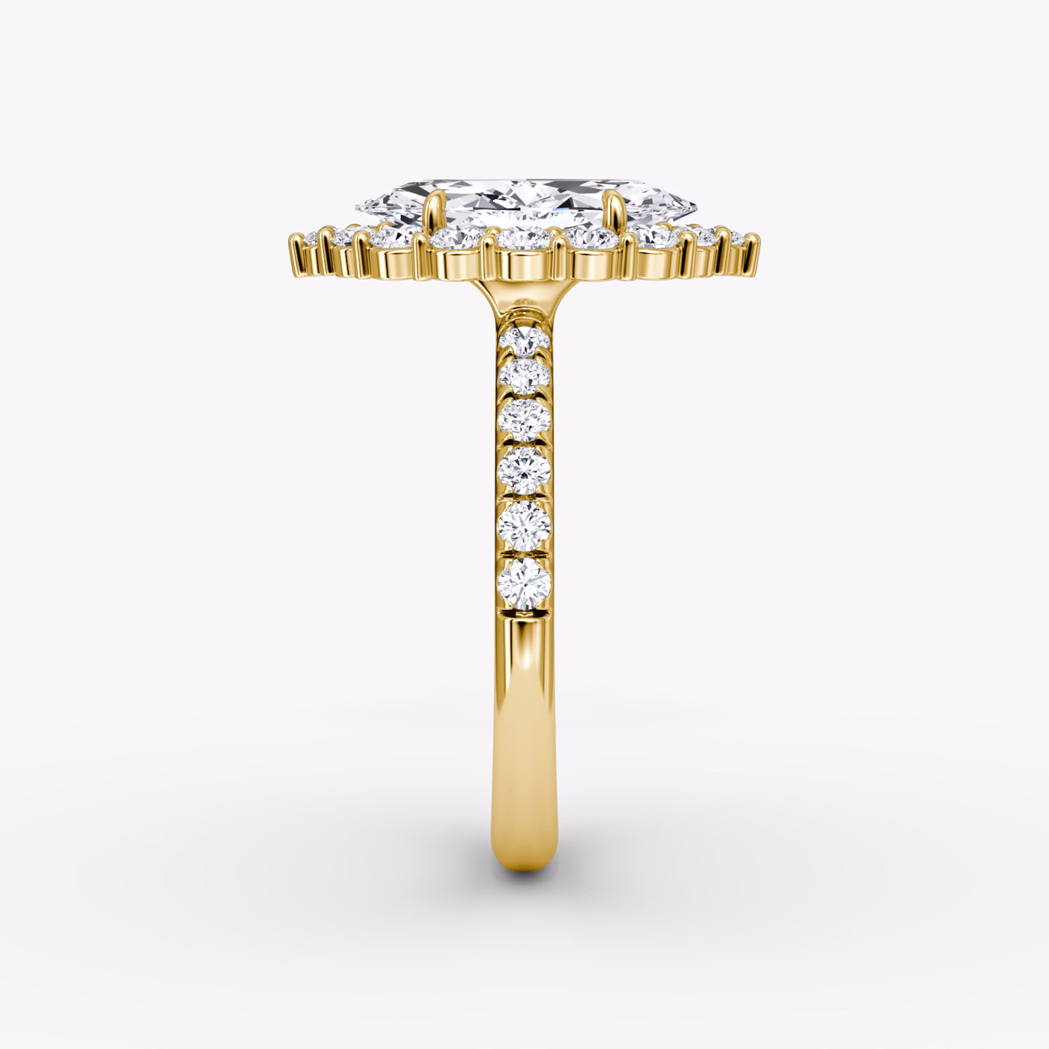 The Signature Floral Halo | Marquise | 18k | Yellow Gold | bandAccent: Pavé | diamondOrientation: vertical | caratWeight: other