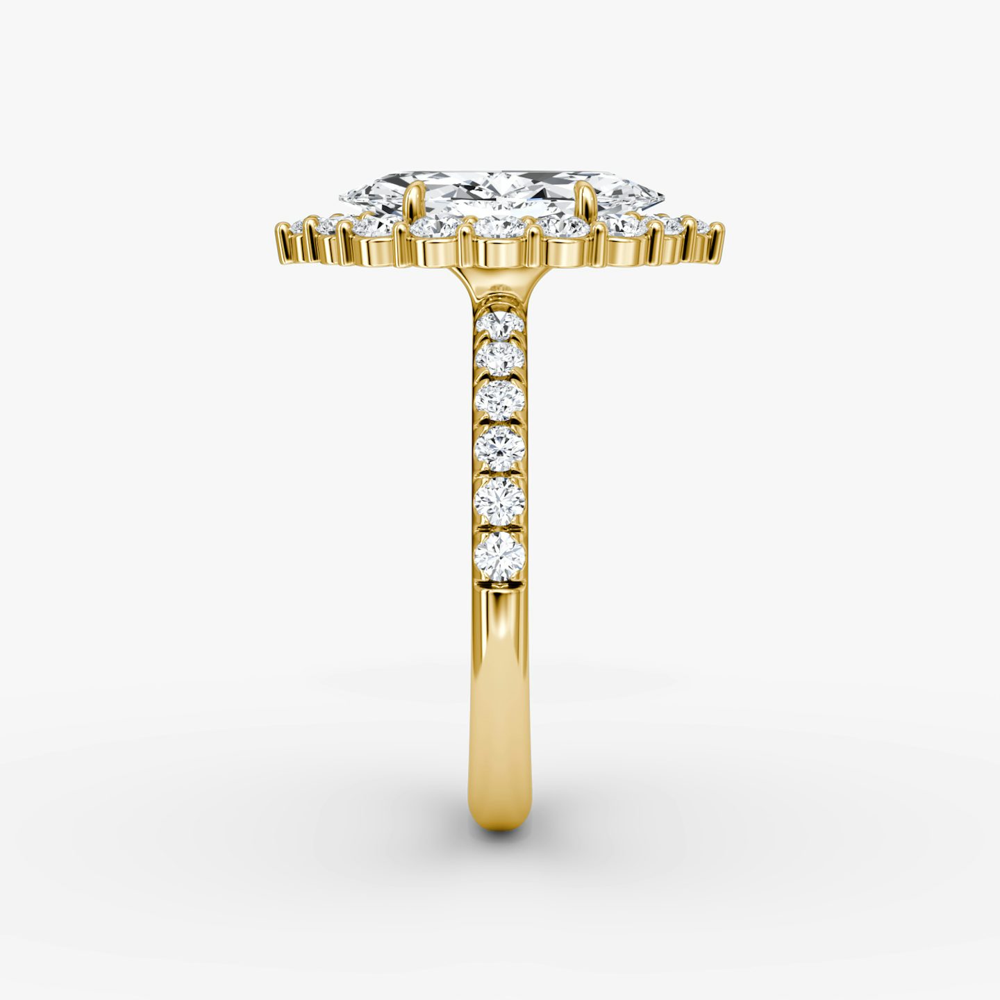 The Signature Floral Halo | Marquise | 18k | Yellow Gold | bandAccent: Pavé | diamondOrientation: vertical | caratWeight: other