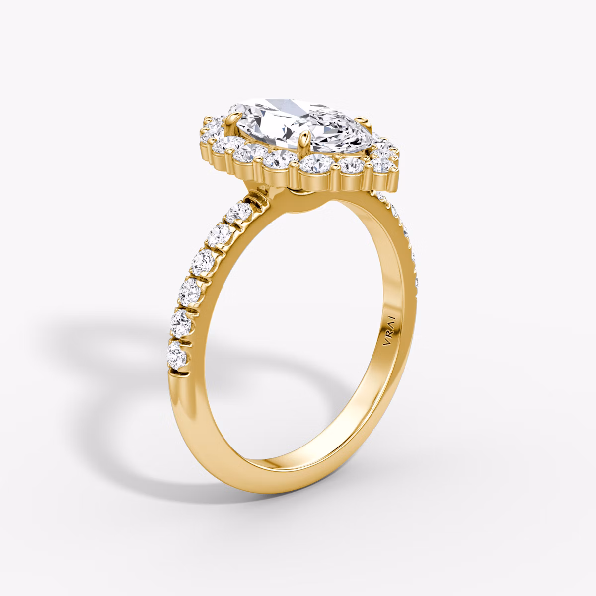 The Signature Floral Halo | Marquise | 18k | Yellow Gold | bandAccent: Pavé | diamondOrientation: vertical | caratWeight: other
