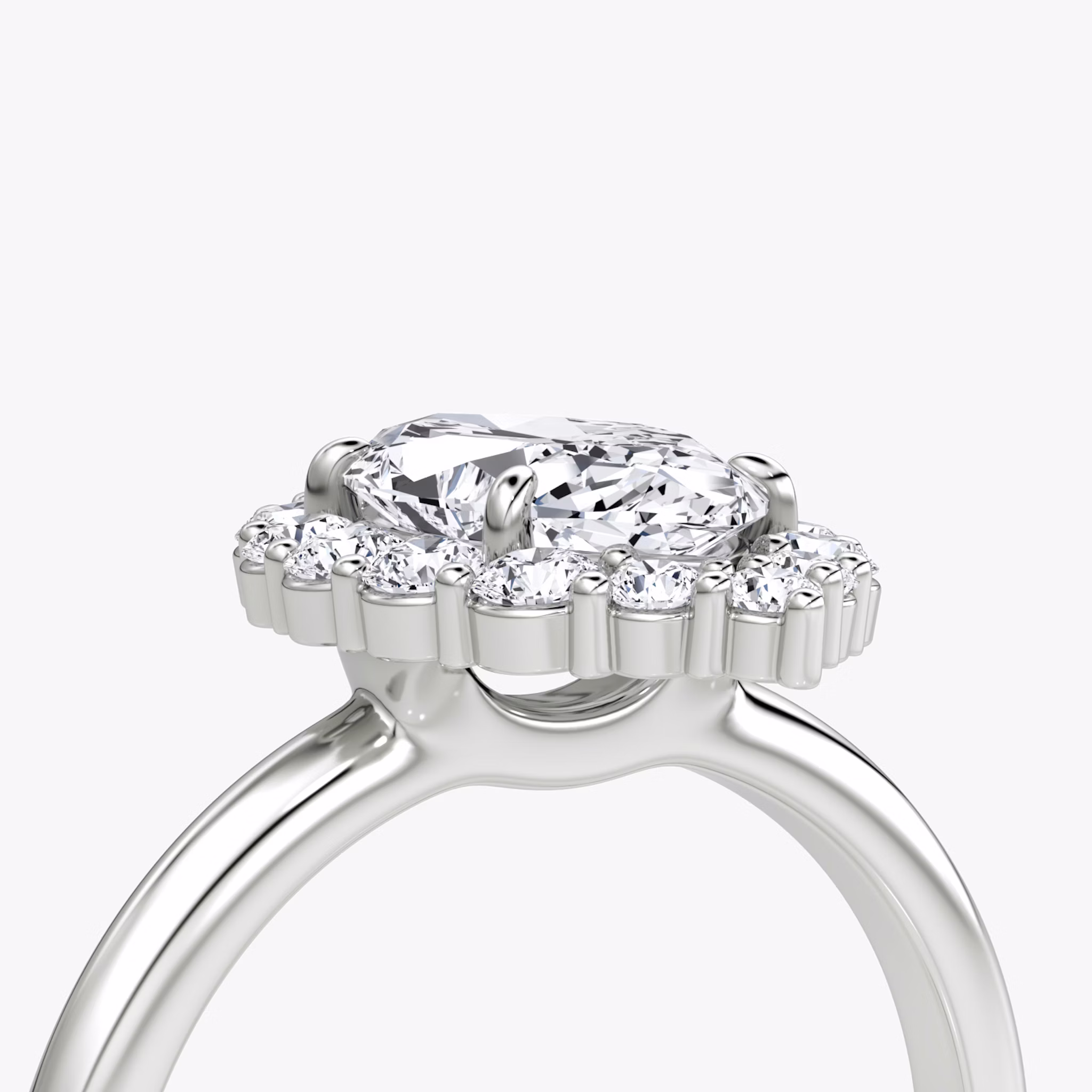 The Signature Floral Halo | Marquise | Platinum | bandAccent: Plain | diamondOrientation: vertical | caratWeight: other
