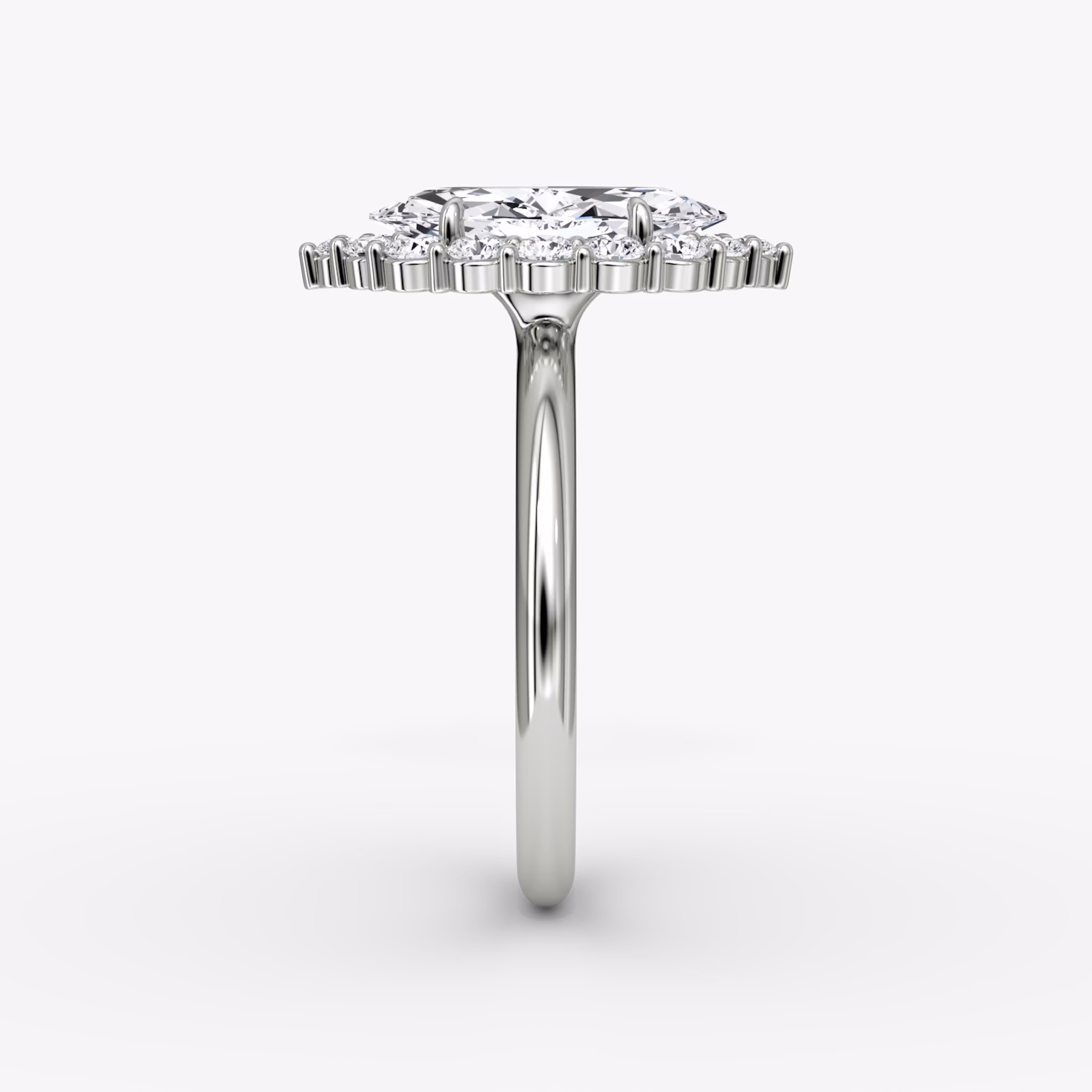 The Signature Floral Halo | Marquise | Platinum | bandAccent: Plain | diamondOrientation: vertical | caratWeight: other