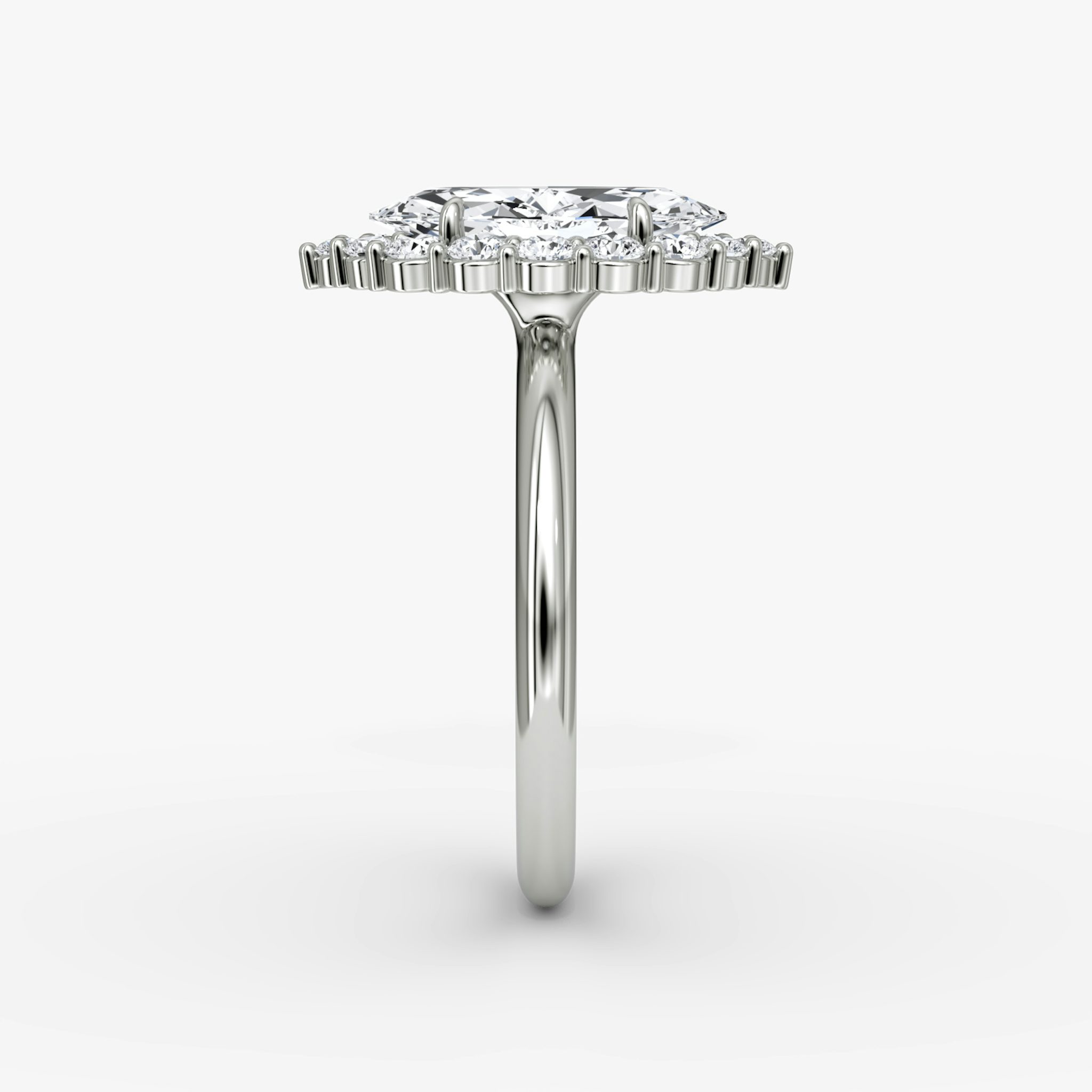 The Signature Floral Halo | Marquise | Platinum | bandAccent: Plain | diamondOrientation: vertical | caratWeight: other