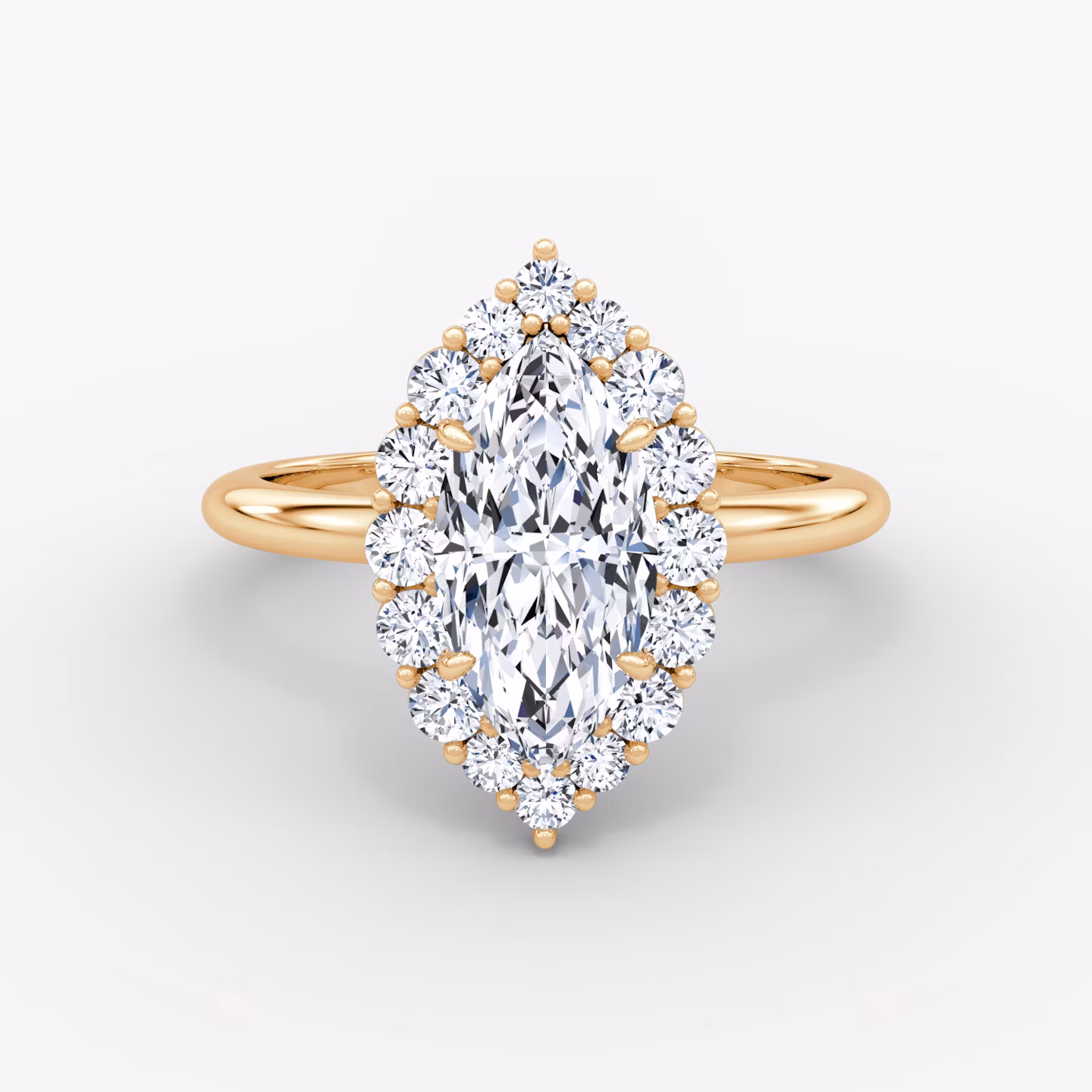 The Signature Floral Halo Marquise | Rose Gold