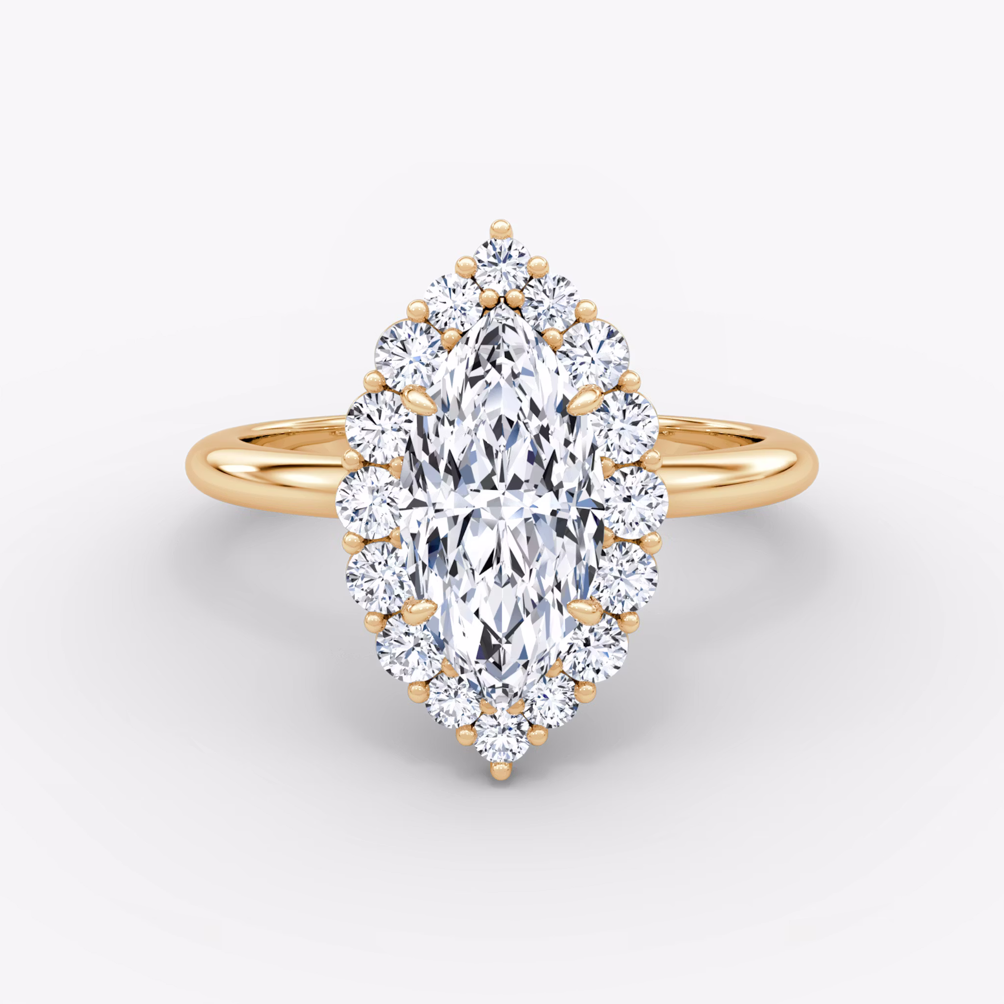 The Signature Floral Halo Marquise | Rose Gold