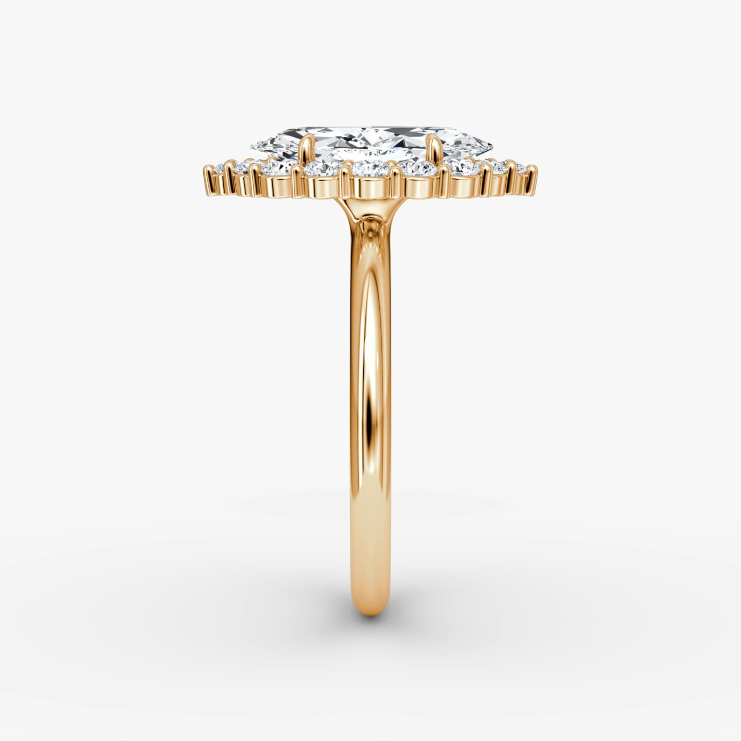 The Signature Floral Halo | Marquise | 14k | Rose Gold | bandAccent: Plain | diamondOrientation: vertical | caratWeight: other