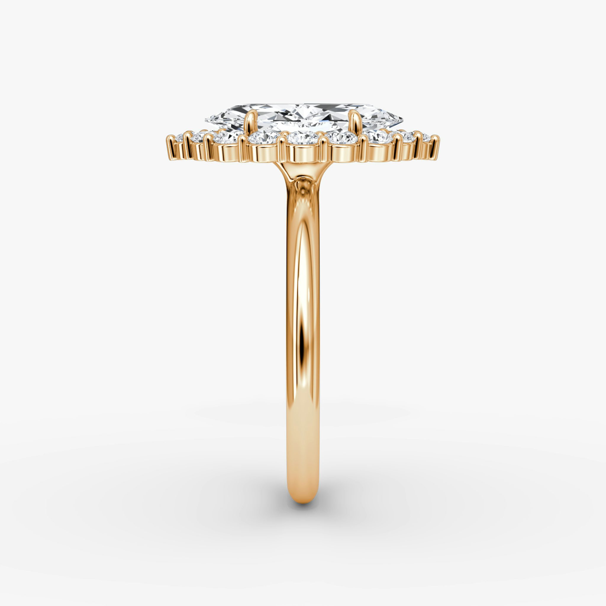 The Signature Floral Halo | Marquise | 14k | Rose Gold | bandAccent: Plain | diamondOrientation: vertical | caratWeight: other
