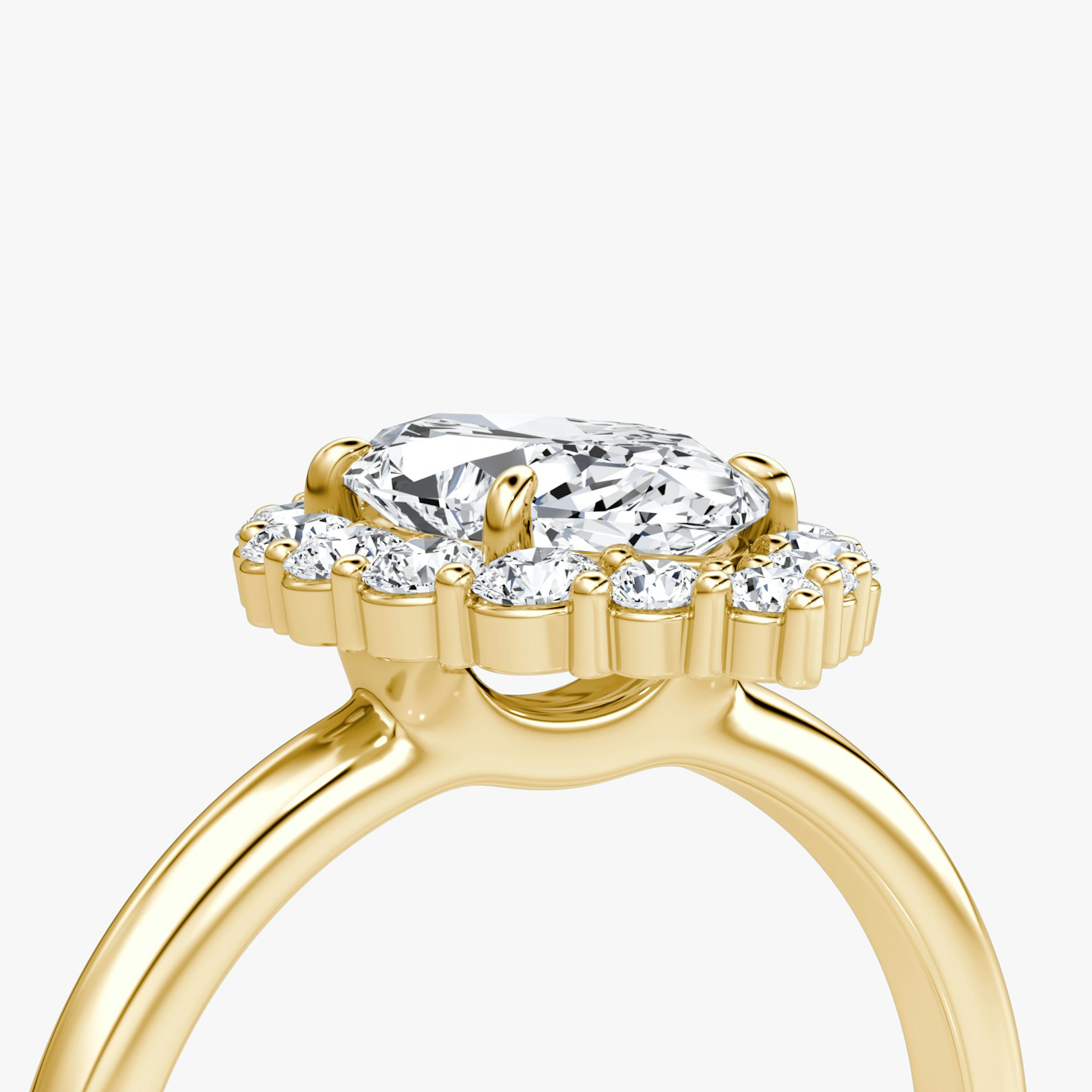 The Signature Floral Halo | Marquise | 18k | Yellow Gold | bandAccent: Plain | diamondOrientation: vertical | caratWeight: other