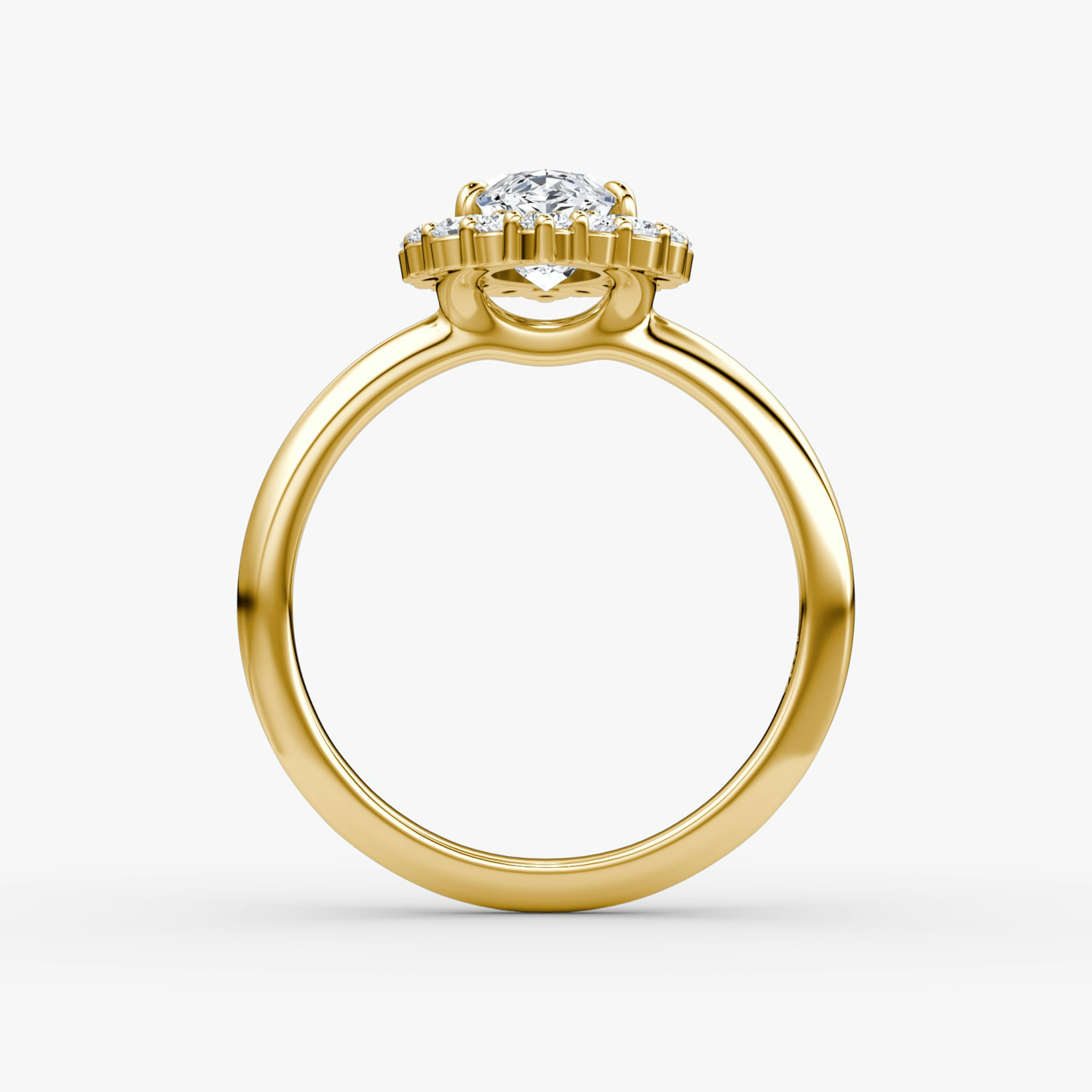 The Signature Floral Halo | Marquise | 18k | Yellow Gold | bandAccent: Plain | diamondOrientation: vertical | caratWeight: other