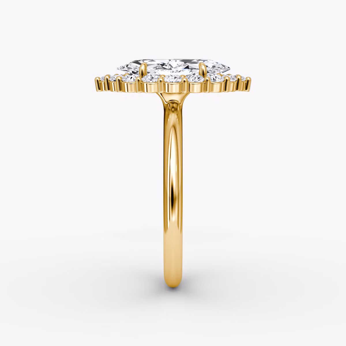 The Signature Floral Halo | Marquise | 18k | Yellow Gold | bandAccent: Plain | diamondOrientation: vertical | caratWeight: other