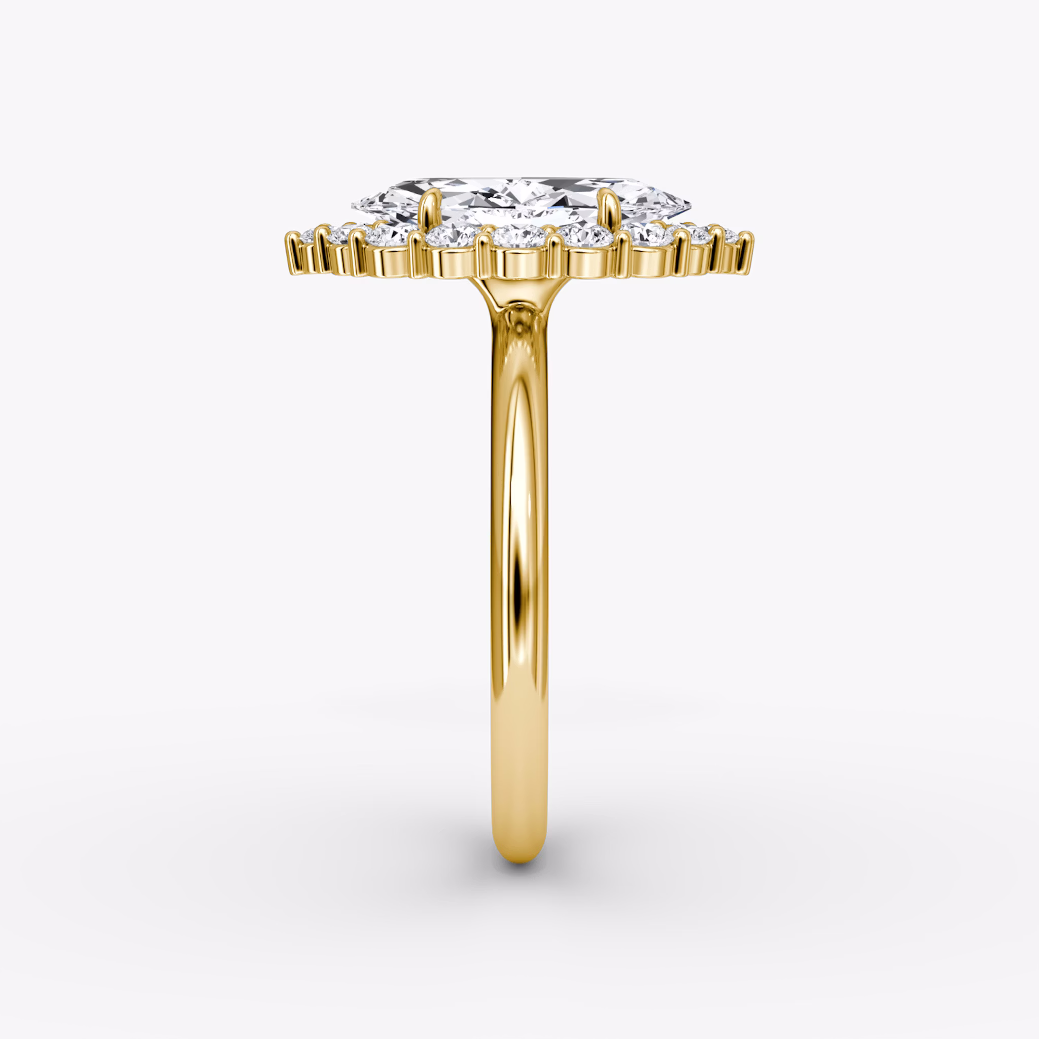 The Signature Floral Halo | Marquise | 18k | Yellow Gold | bandAccent: Plain | diamondOrientation: vertical | caratWeight: other