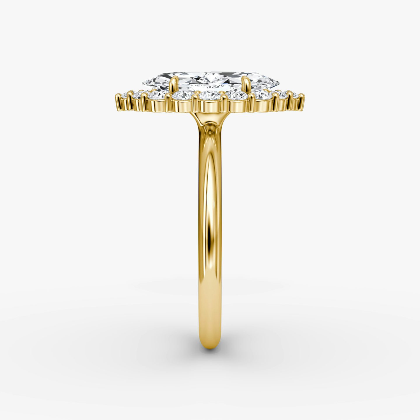 The Signature Floral Halo | Marquise | 18k | Yellow Gold | bandAccent: Plain | diamondOrientation: vertical | caratWeight: other