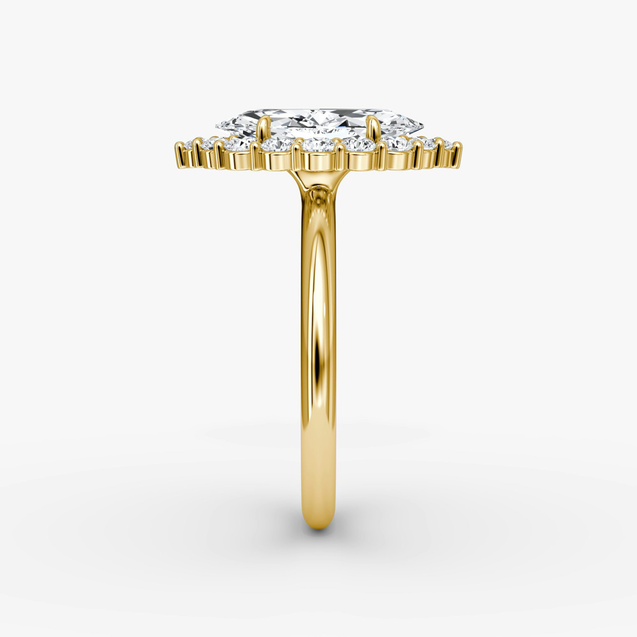 The Signature Floral Halo | Marquise | 18k | Yellow Gold | bandAccent: Plain | diamondOrientation: vertical | caratWeight: other