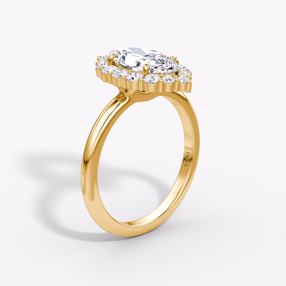 The Signature Floral Halo | Marquise | 18k | Yellow Gold | bandAccent: Plain | diamondOrientation: vertical | caratWeight: other