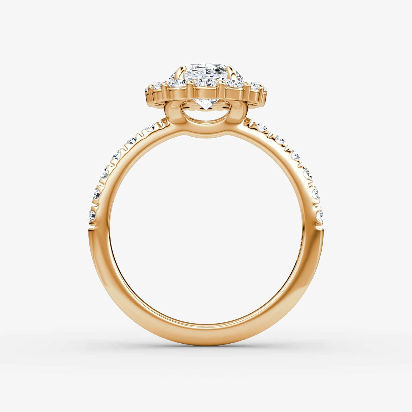 The Signature Floral Halo | Oval | 14k | Rose Gold | bandAccent: Pavé | diamondOrientation: vertical | caratWeight: other