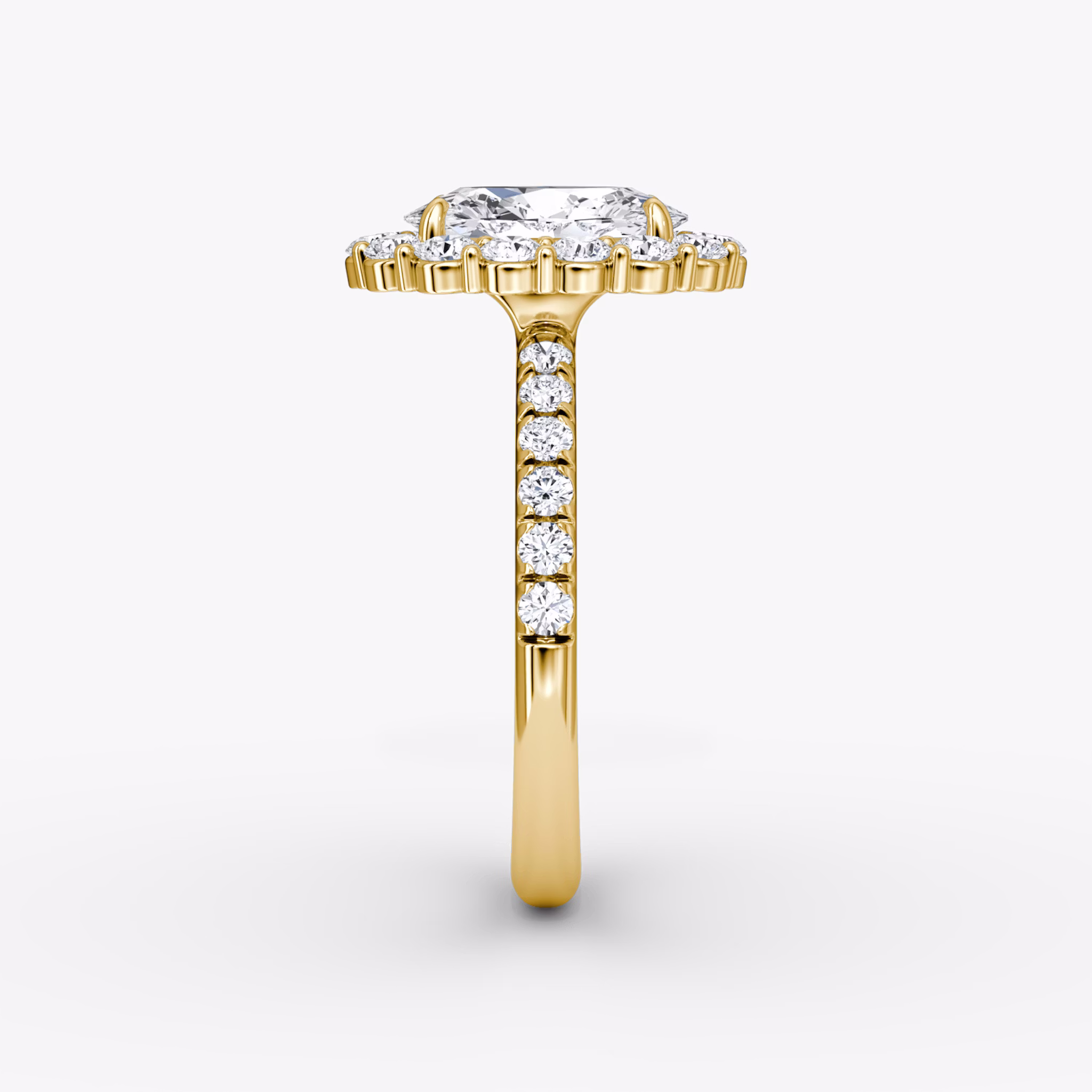 The Signature Floral Halo | Oval | 18k | Yellow Gold | bandAccent: Pavé | diamondOrientation: vertical | caratWeight: other