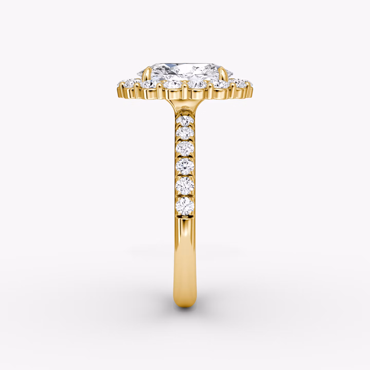 The Signature Floral Halo | Oval | 18k | Yellow Gold | bandAccent: Pavé | diamondOrientation: vertical | caratWeight: other