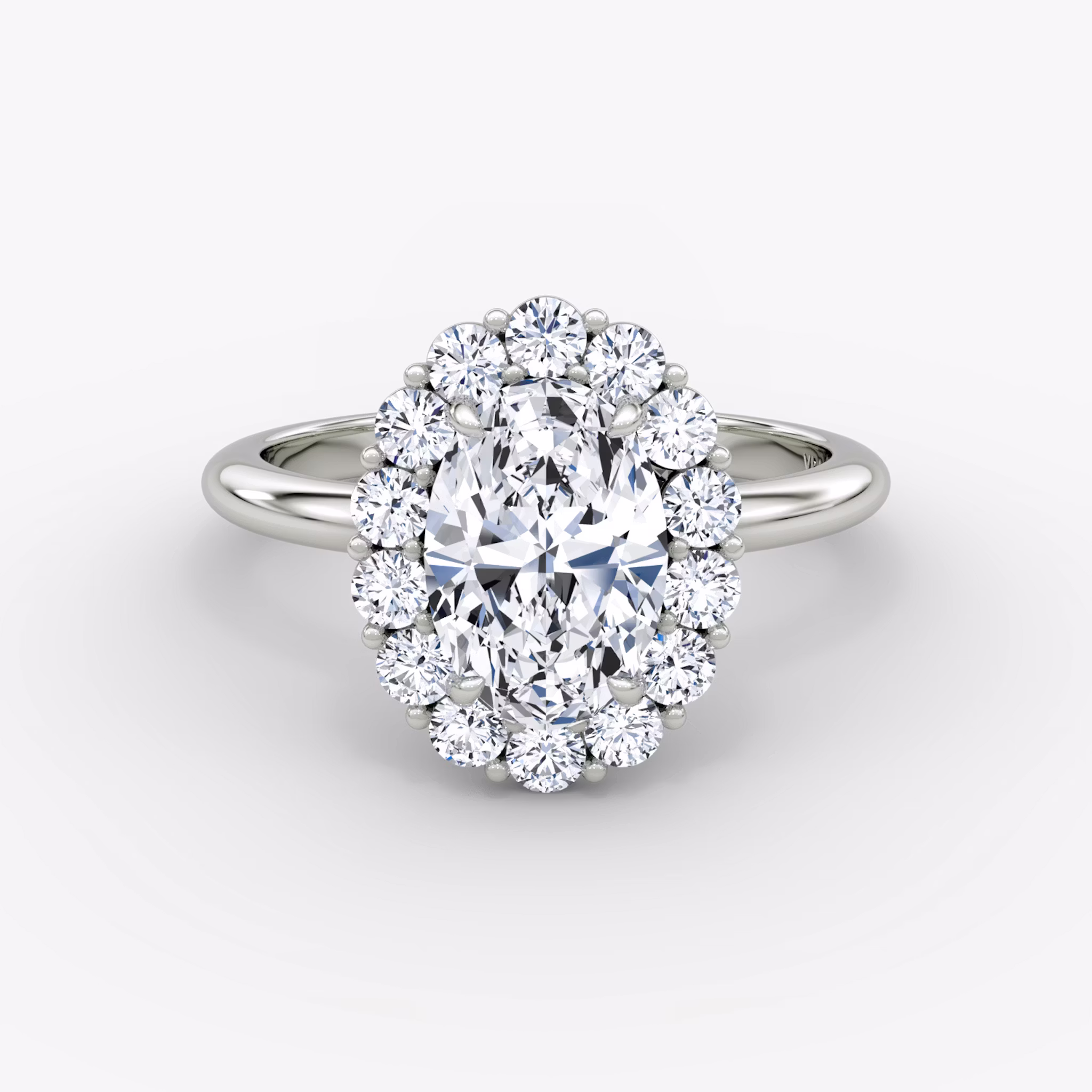The Signature Floral Halo Oval | White Gold