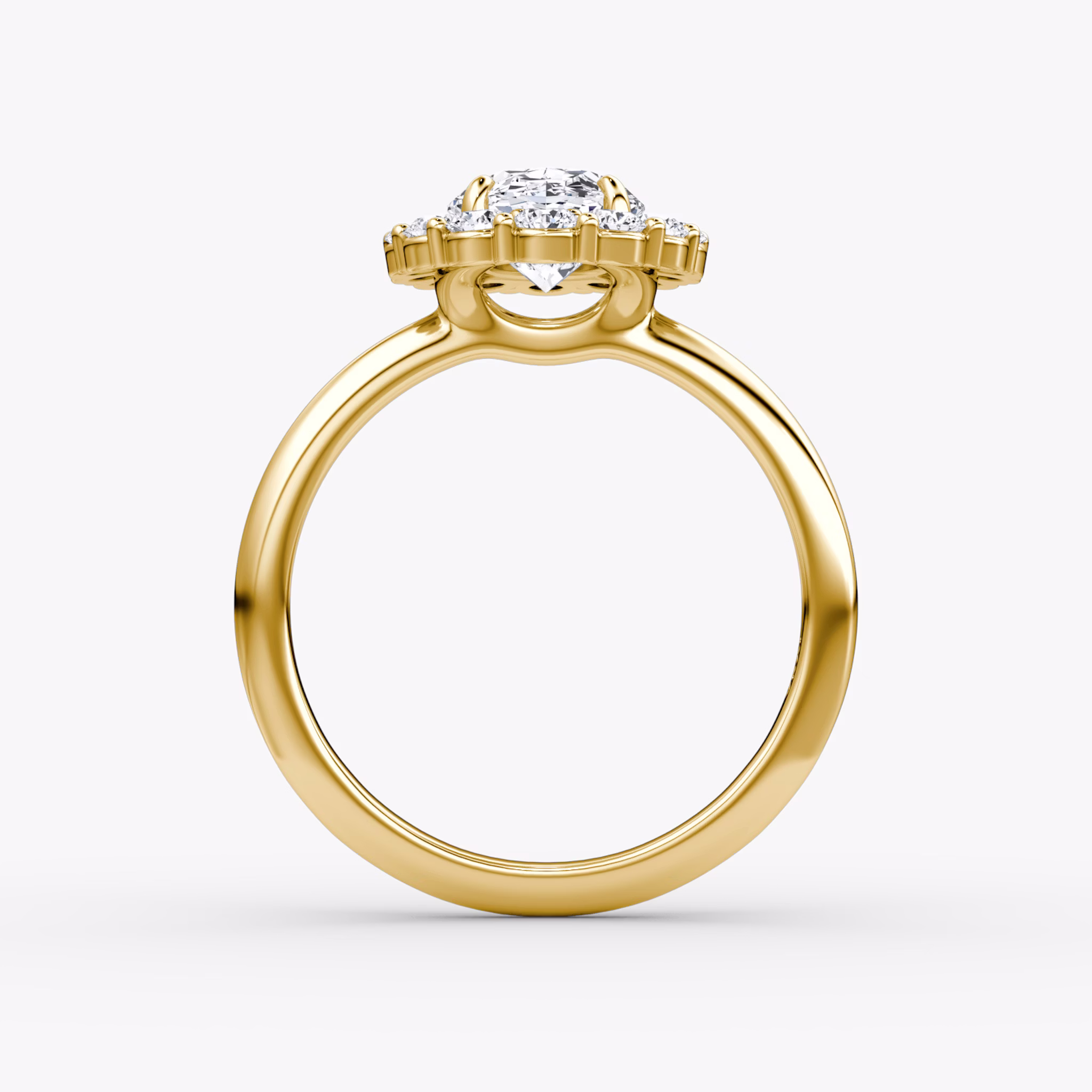 Signature Floral Halo | Oval | 18k | Gelbgold | bandAccent: Ohne Pavé-Besatz | diamondOrientation: vertical | caratWeight: other