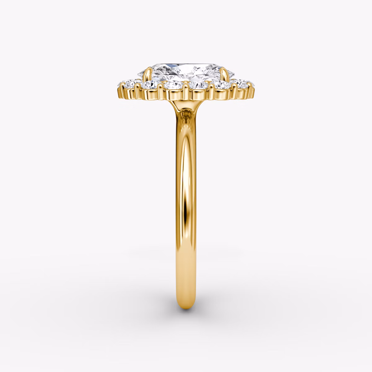 The Signature Floral Halo | Oval | 18k | Yellow Gold | bandAccent: Plain | diamondOrientation: vertical | caratWeight: other