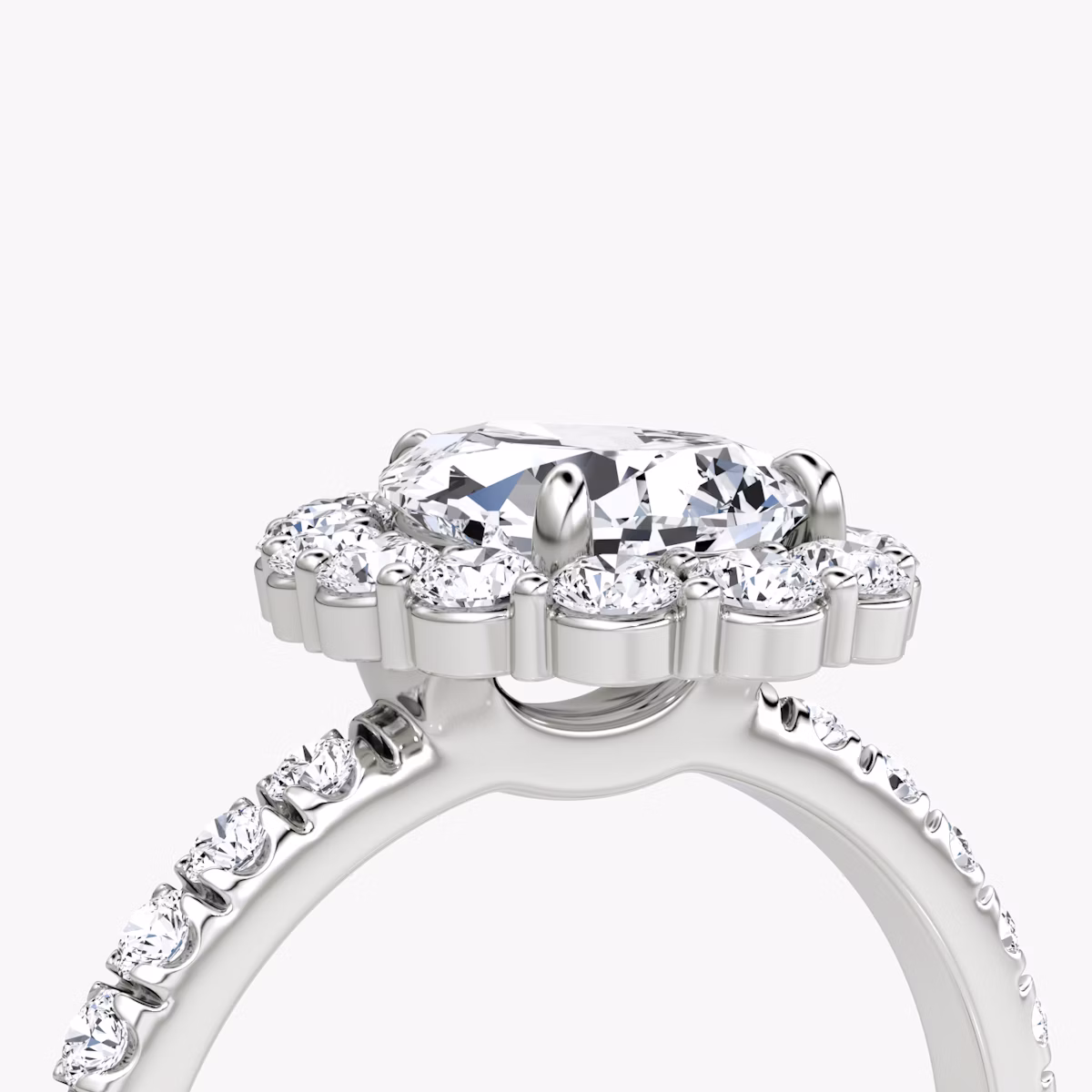 Signature Floral Halo | Tropfen | 18k | Weißgold | bandAccent: Mit Pavé-Besatz | diamondOrientation: vertical | caratWeight: other
