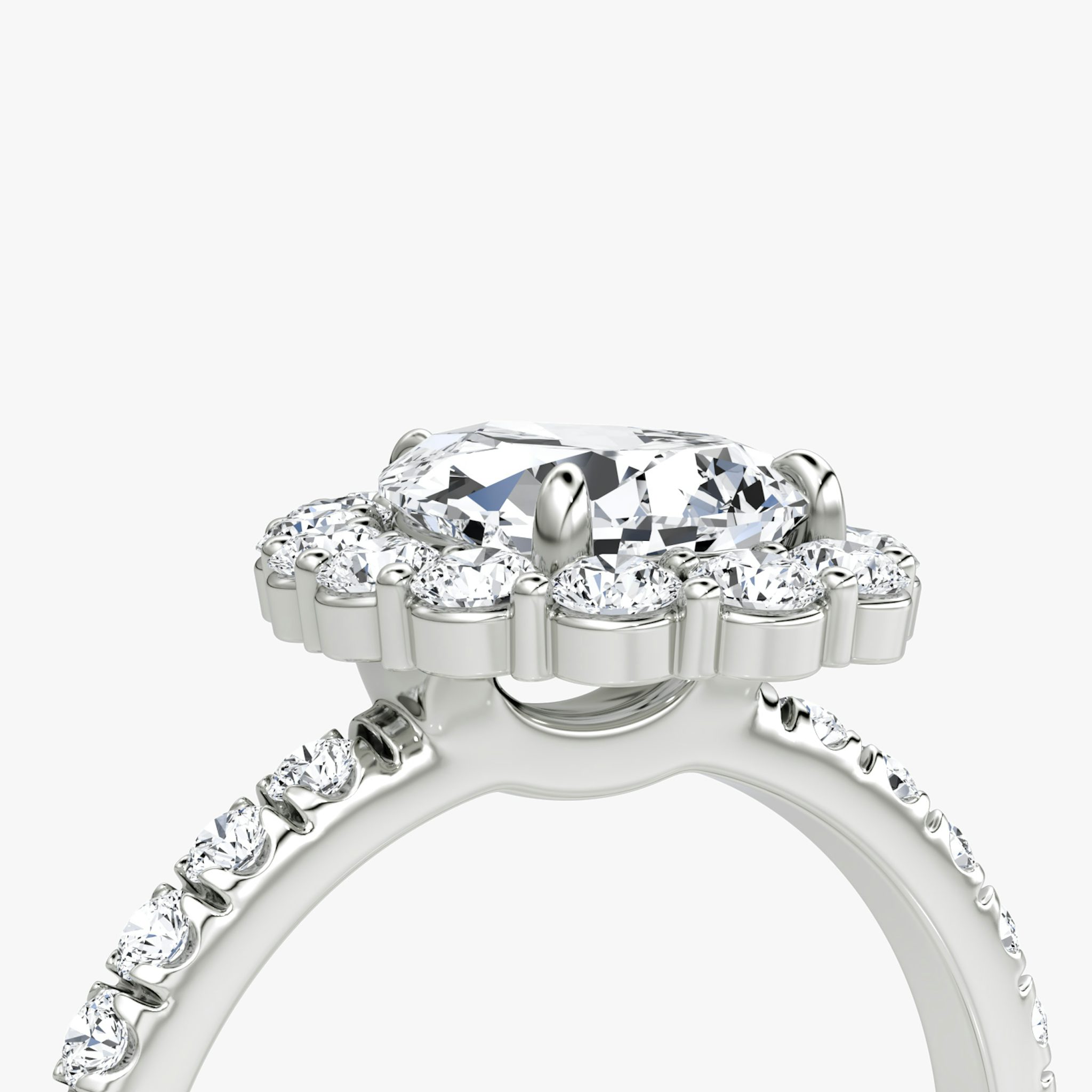The Signature Floral Halo | Pear | 18k | White Gold | bandAccent: Pavé | diamondOrientation: vertical | caratWeight: other