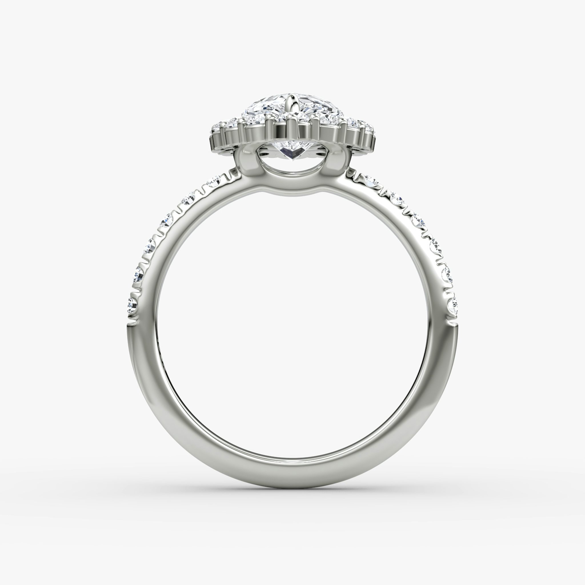 The Signature Floral Halo | Pear | 18k | White Gold | bandAccent: Pavé | diamondOrientation: vertical | caratWeight: other