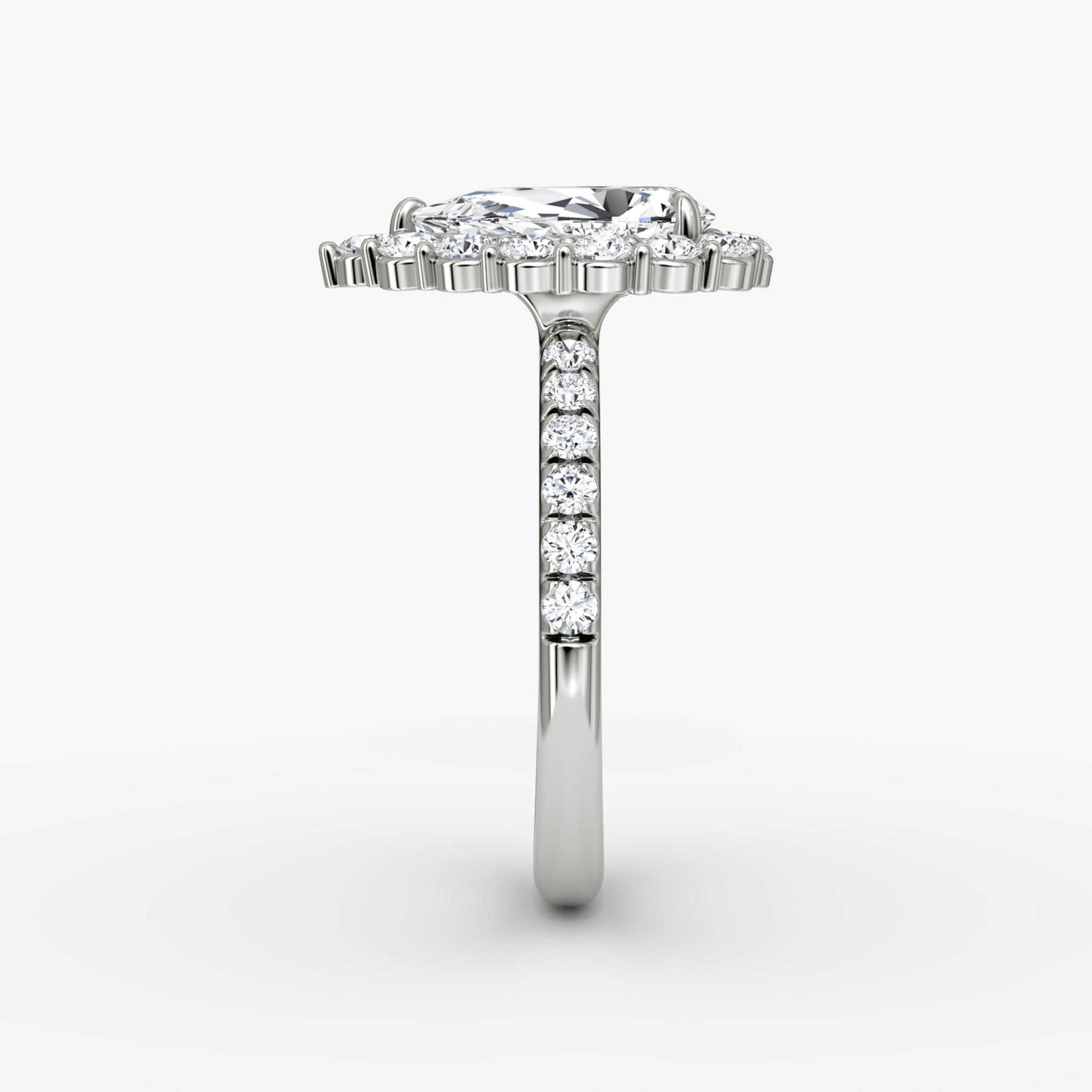 The Signature Floral Halo | Pear | 18k | White Gold | bandAccent: Pavé | diamondOrientation: vertical | caratWeight: other