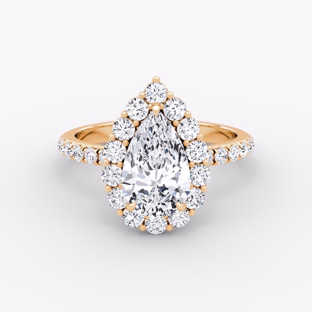 Signature Floral Halo | Tropfen | 14k | Roségold | bandAccent: Mit Pavé-Besatz | diamondOrientation: vertical | caratWeight: other