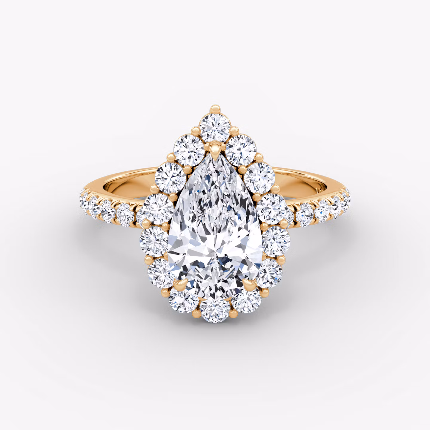 The Signature Floral Halo Pear | Rose Gold
