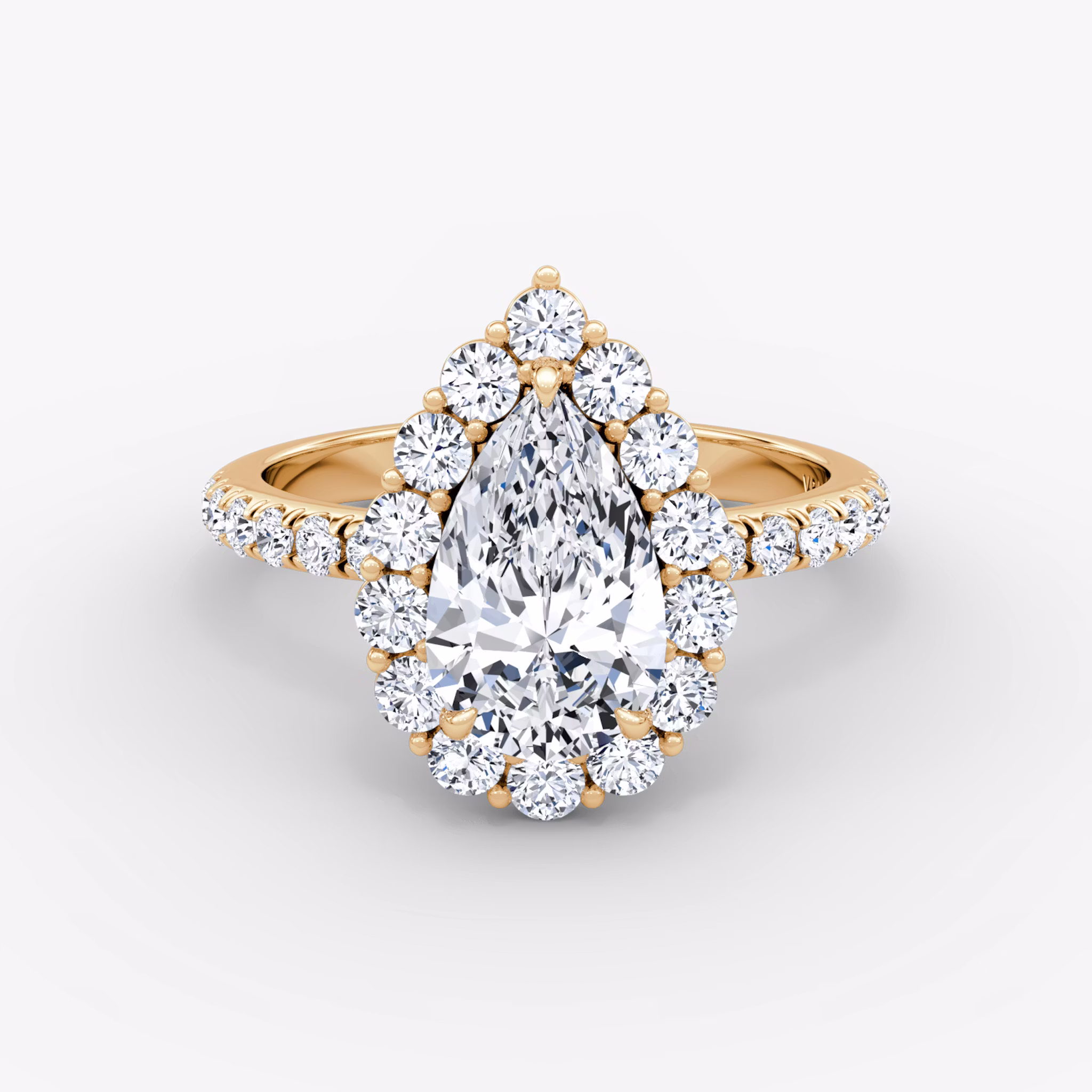 The Signature Floral Halo Pear | Rose Gold