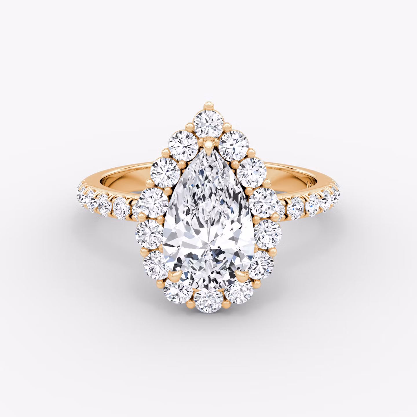 The Signature Floral Halo | Pear | 14k | Rose Gold | bandAccent: Pavé | diamondOrientation: vertical | caratWeight: other