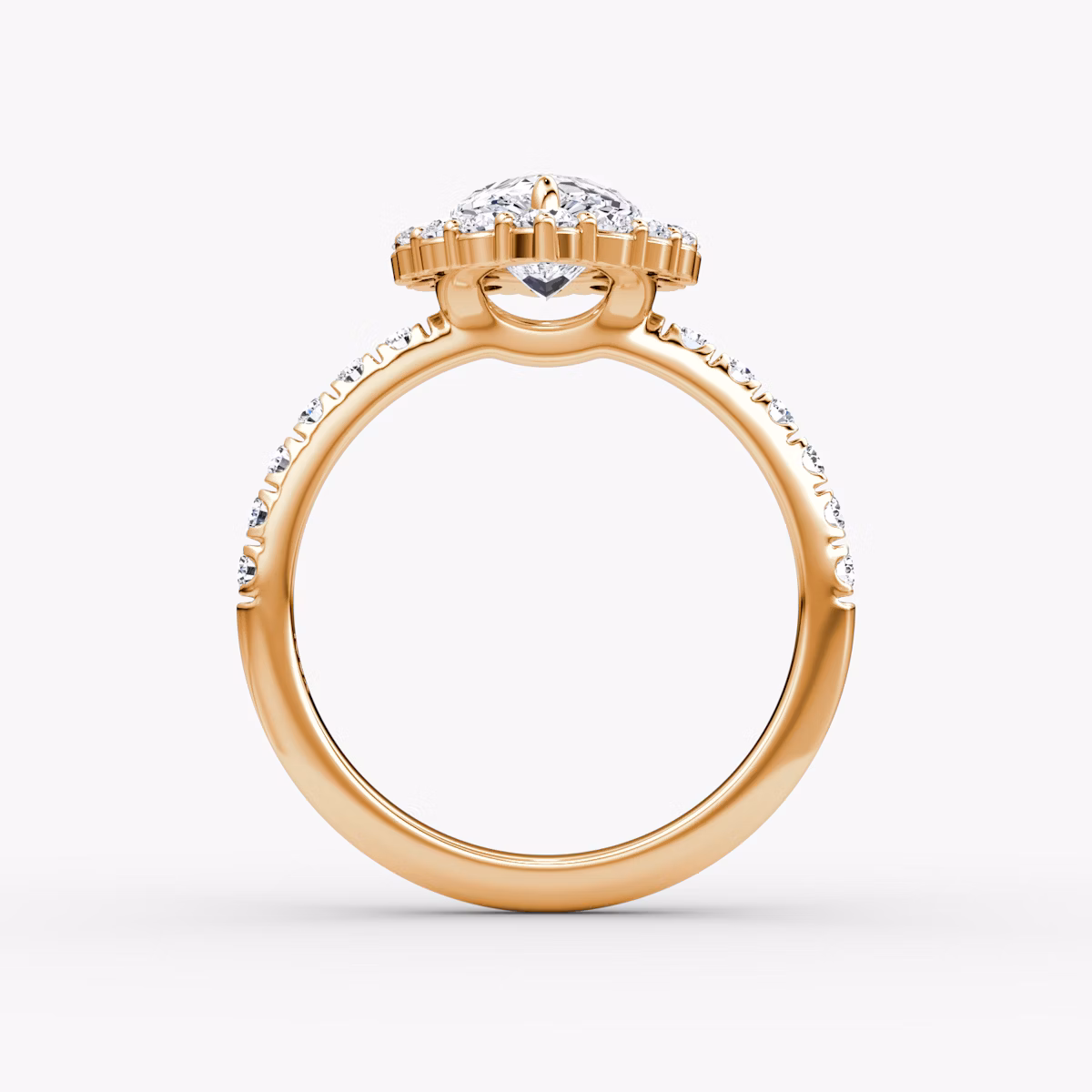 Signature Floral Halo | Tropfen | 14k | Roségold | bandAccent: Mit Pavé-Besatz | diamondOrientation: vertical | caratWeight: other