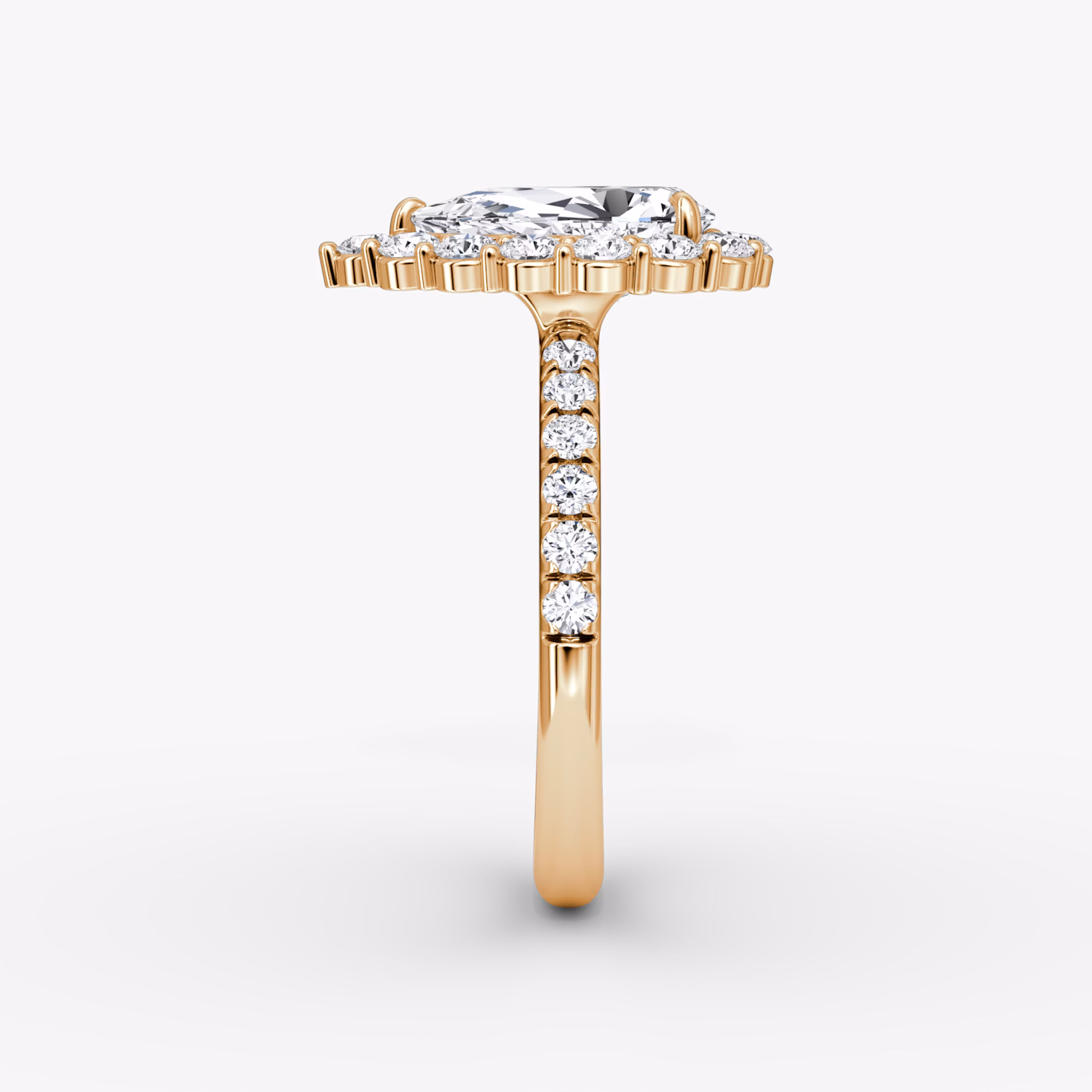 The Signature Floral Halo | Pear | 14k | Rose Gold | bandAccent: Pavé | diamondOrientation: vertical | caratWeight: other