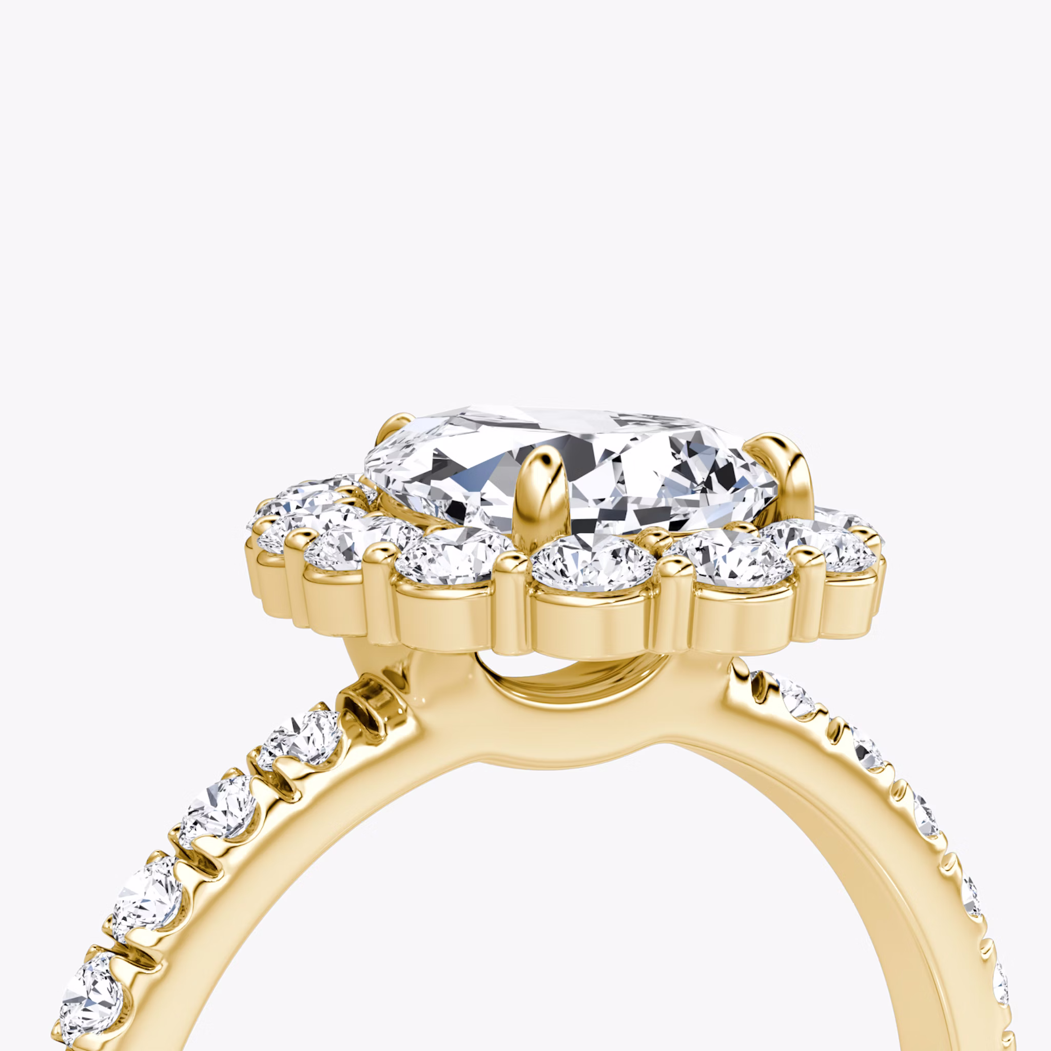 The Signature Floral Halo | Pear | 18k | Yellow Gold | bandAccent: Pavé | diamondOrientation: vertical | caratWeight: other