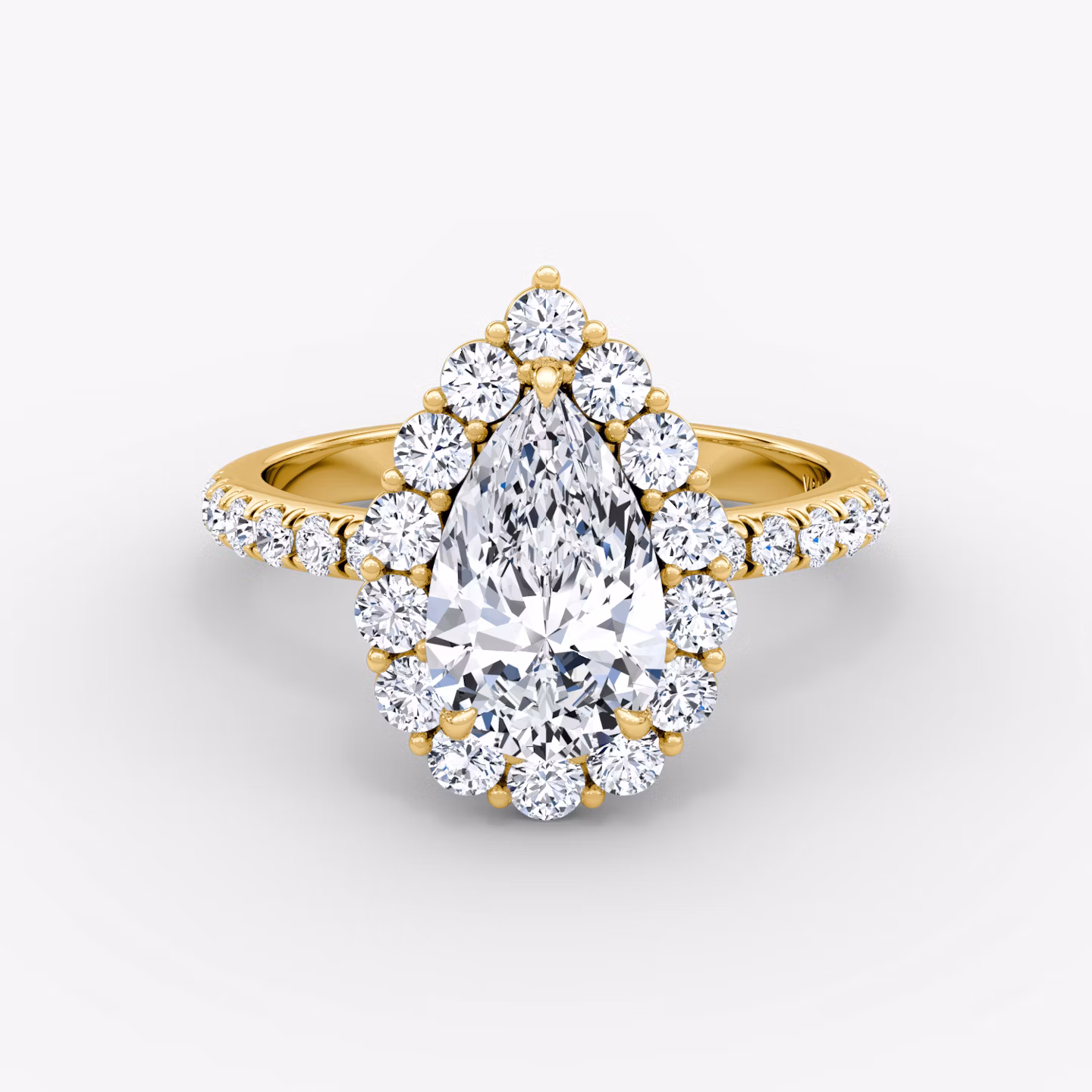 The Signature Floral Halo Pear | Yellow Gold