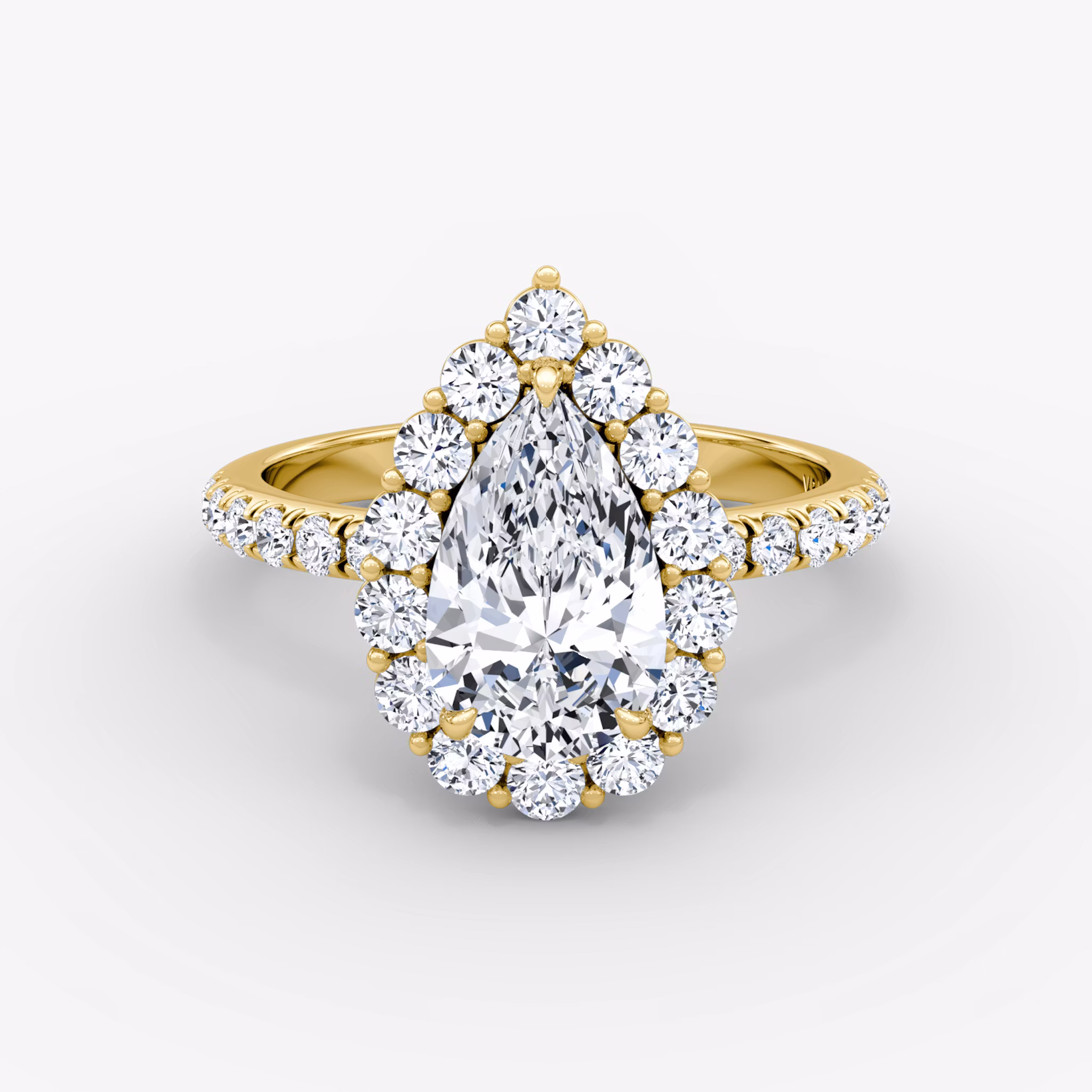 The Signature Floral Halo Pear | Yellow Gold