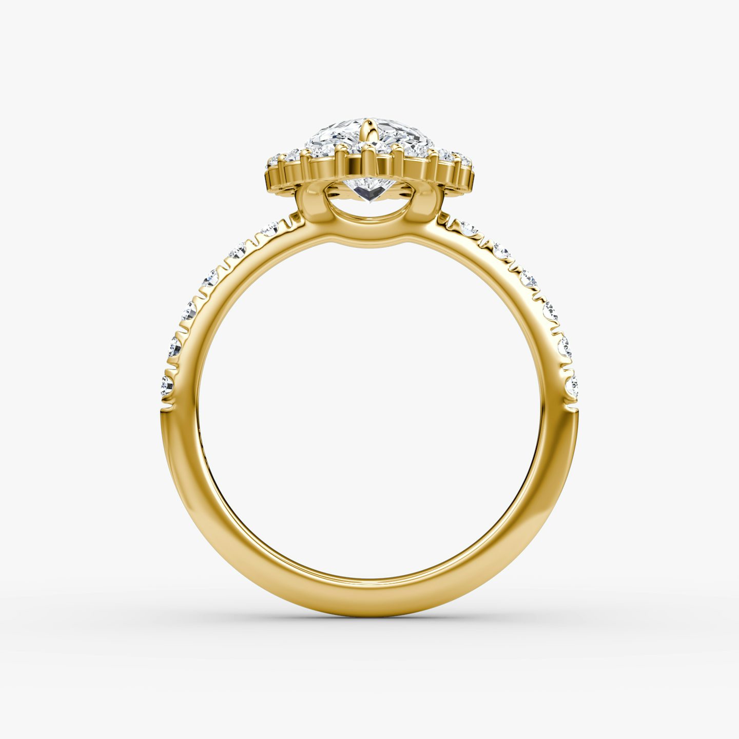 The Signature Floral Halo | Pear | 18k | Yellow Gold | bandAccent: Pavé | diamondOrientation: vertical | caratWeight: other