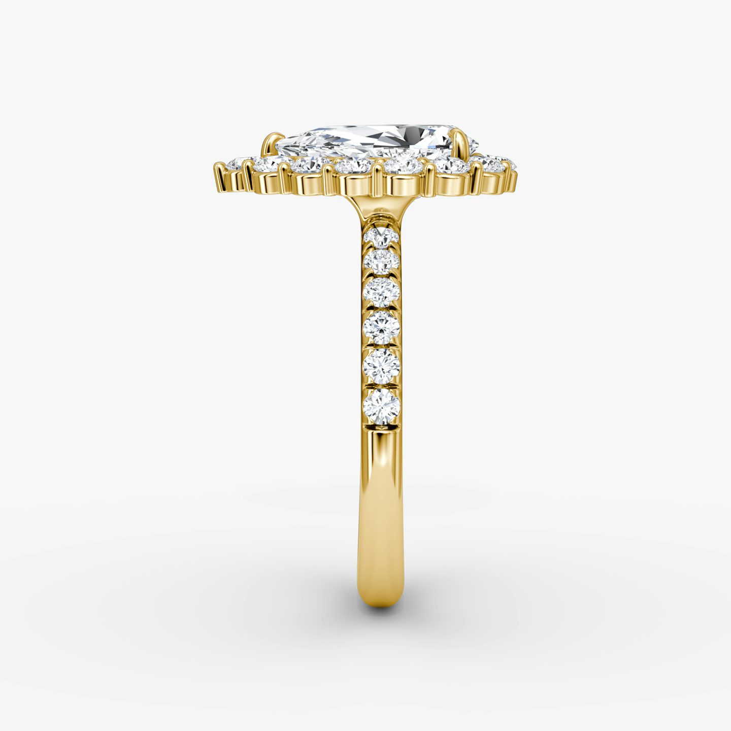 The Signature Floral Halo | Pear | 18k | Yellow Gold | bandAccent: Pavé | diamondOrientation: vertical | caratWeight: other