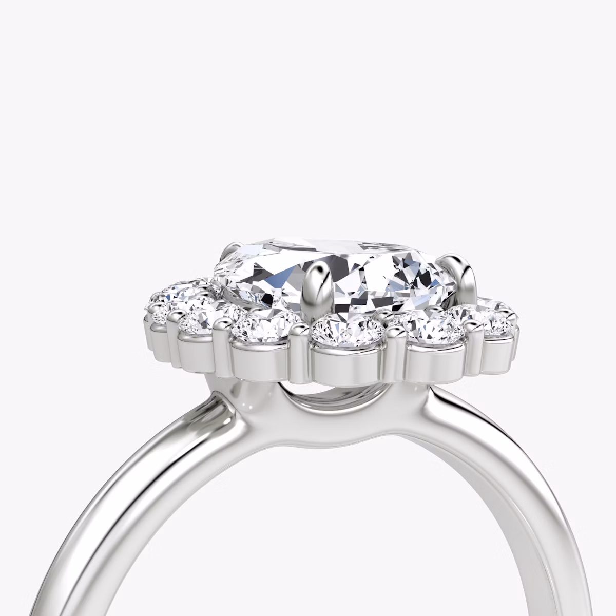 The Signature Floral Halo | Pear | Platinum | bandAccent: Plain | diamondOrientation: vertical | caratWeight: other