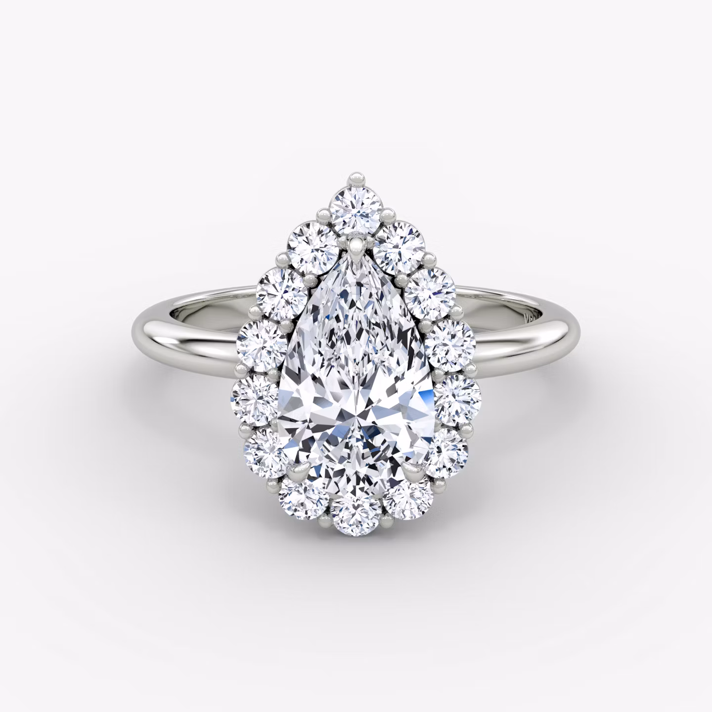 The Signature Floral Halo Pear | Platinum