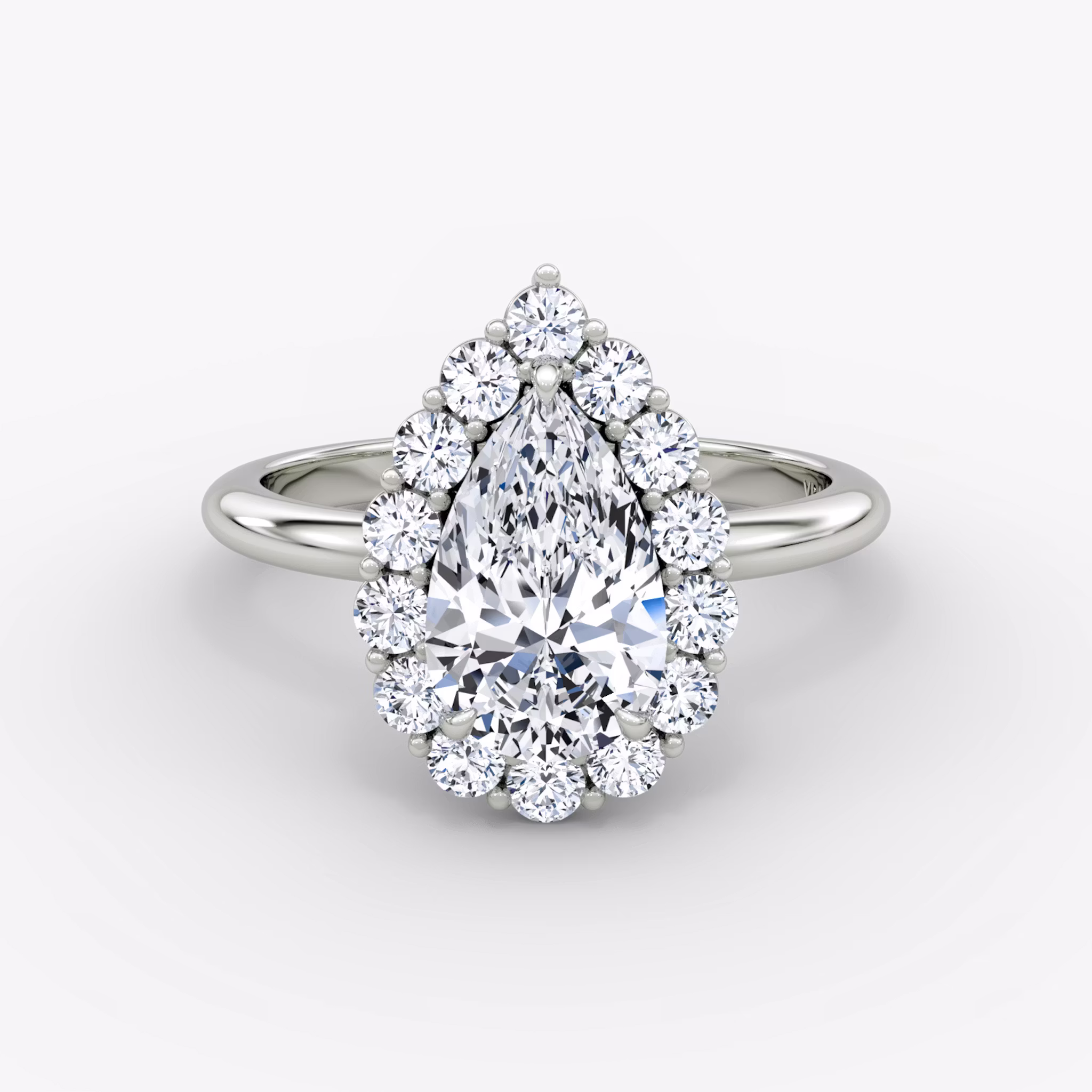 The Signature Floral Halo Pear | Platinum